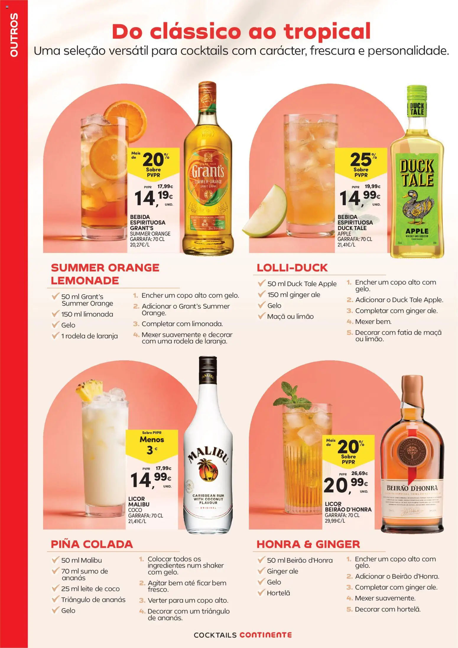 Continente - Cocktails │ válido de 14/07/2026 | Página: 28 | Produtos: Hortelã, Licor, Cocktails, Bebida