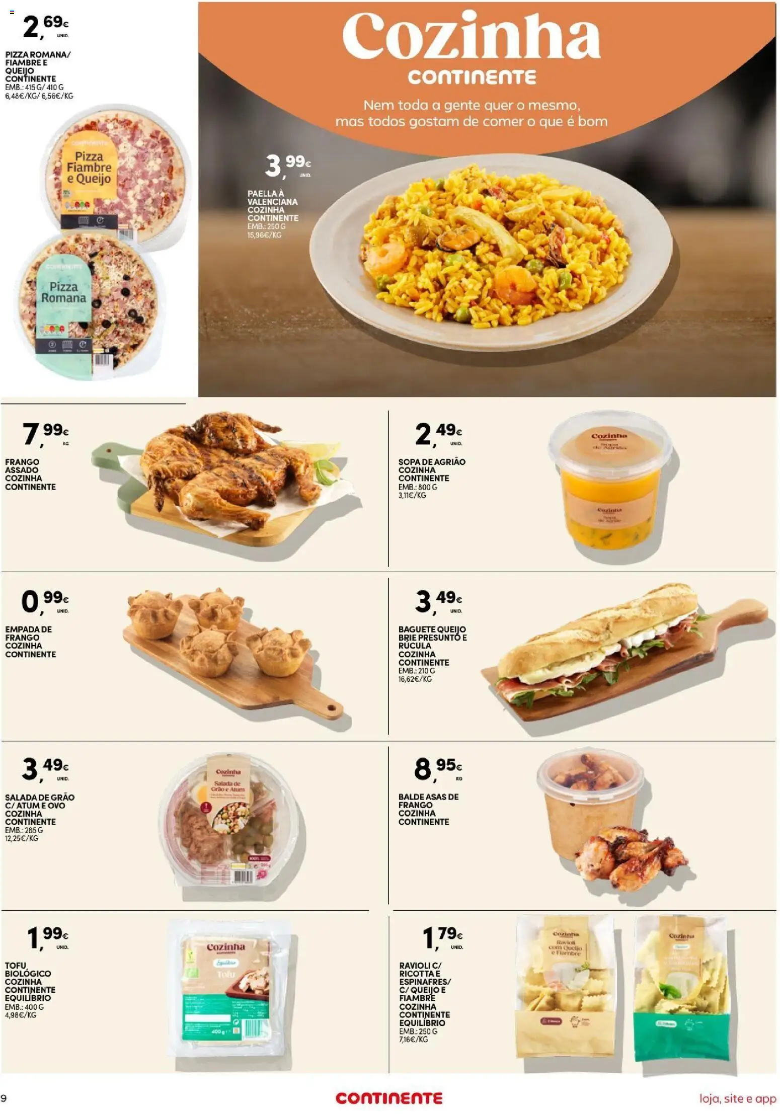Continente Semanal Continente Bom Dia │ válido de 11/08/2026 | Página: 9 | Produtos: Baguete, Atum, Balde, Queijo