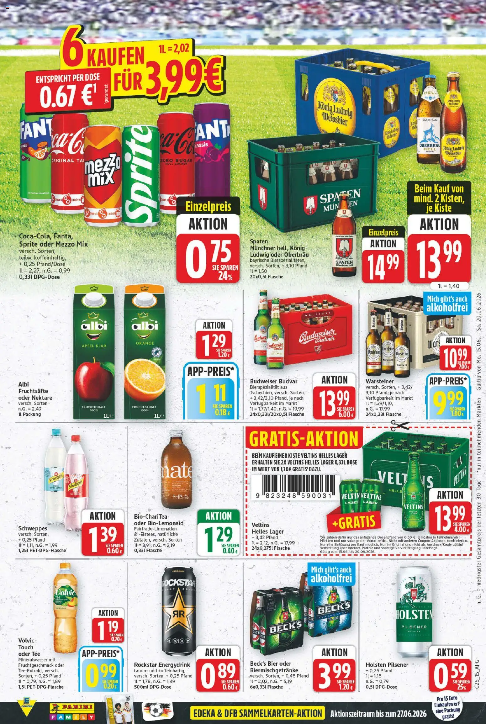 E center Prospekt – gültig ab 15.06.2026 | Seite: 19 | Produkte: Bier, Rockstar, Warsteiner, Volvic