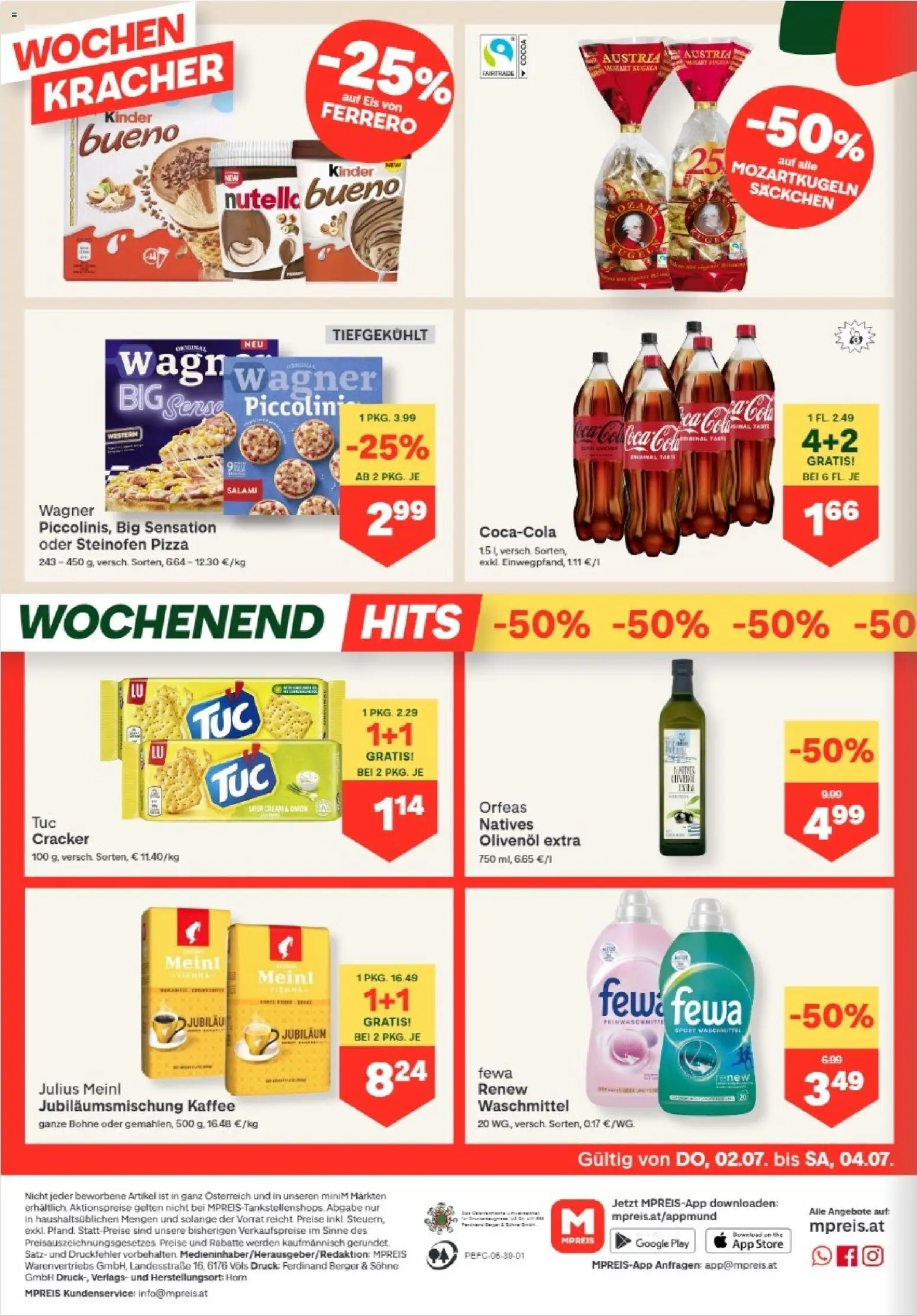 MPREIS Dellach im Drautal gültig ab 02.07.2026 | Seite: 12 | Produkte: Kaffee, Salami, Pizza, Waschmittel