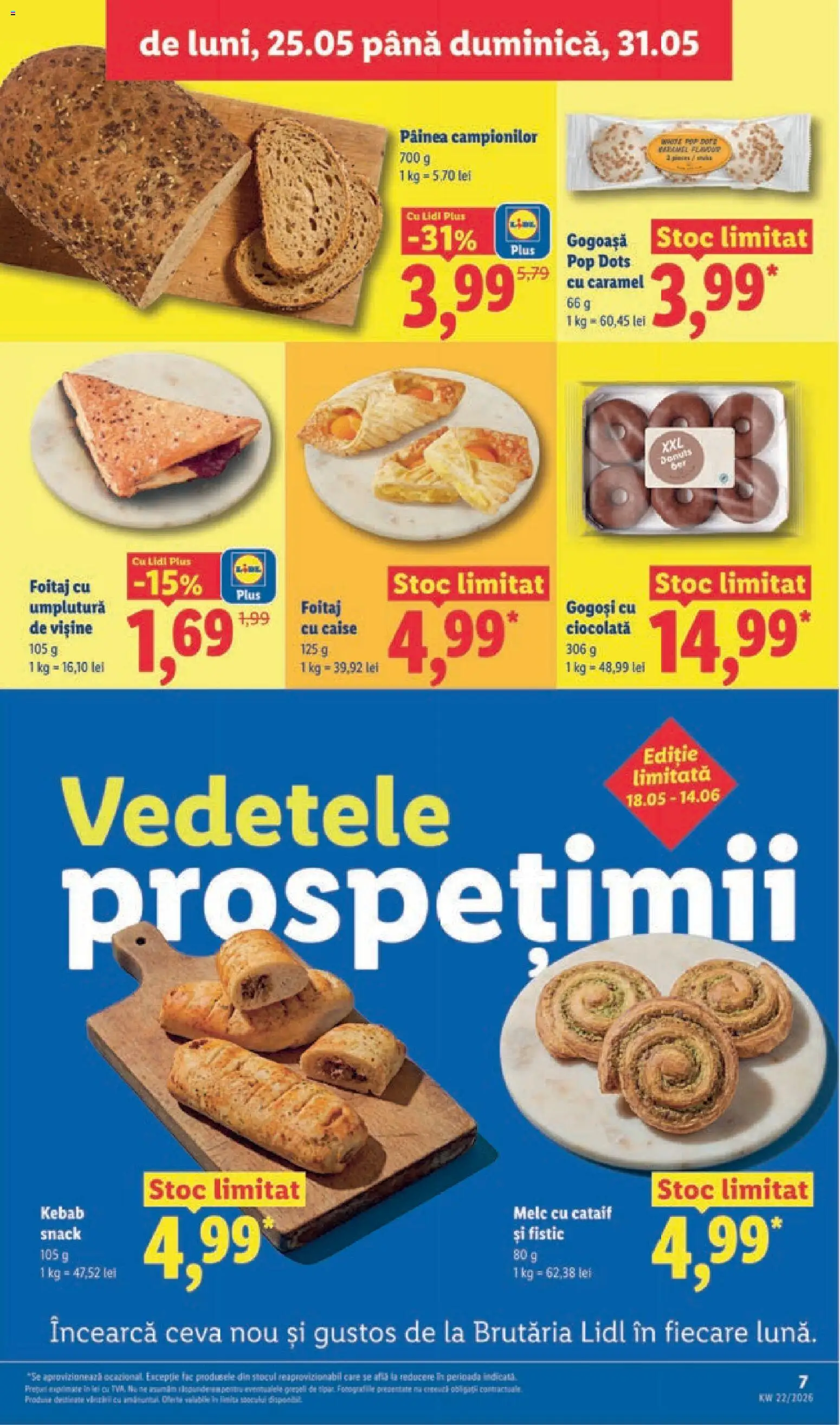 Noul catalog Lidl – valabil de la 25.05.2026 | Pagină: 7 | Produse: Ciocolată, Fistic, Gogoși, Ahtapot