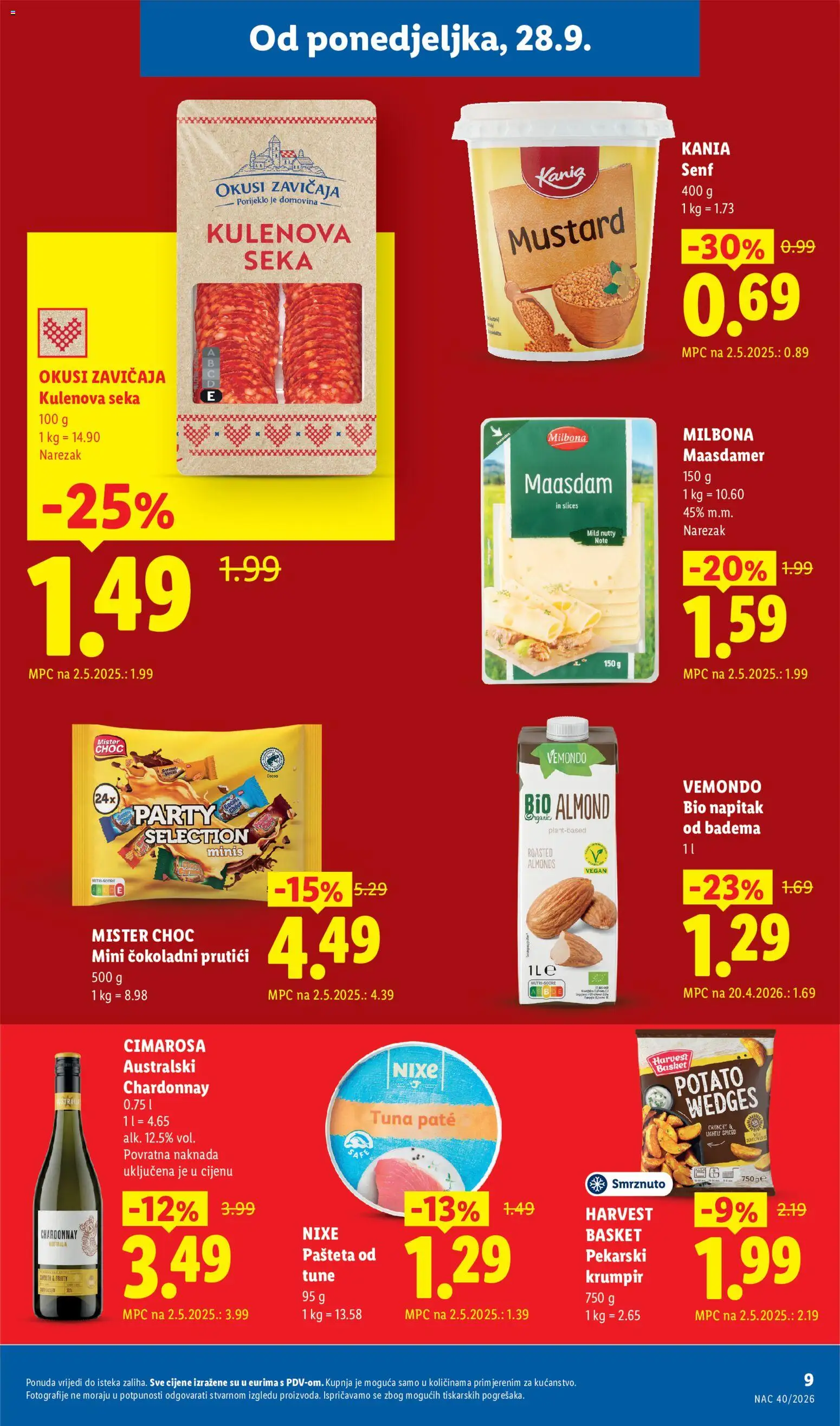 Lidl katalog | vrijedi od 12.10.2026 | Stranica: 9 | Proizvodi: Kania, Pašteta, Krumpir, Senf