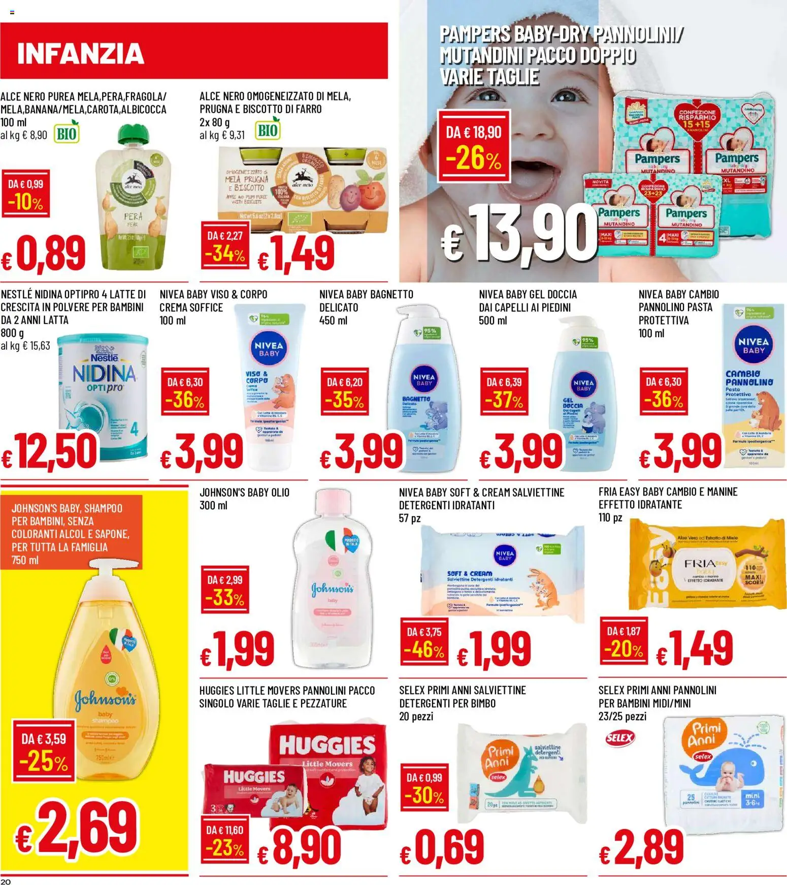 Volantino Galassia del 02/11/2026 | Pagina: 20 | Prodotti: Shampoo, Crema, Alcol, Gel doccia