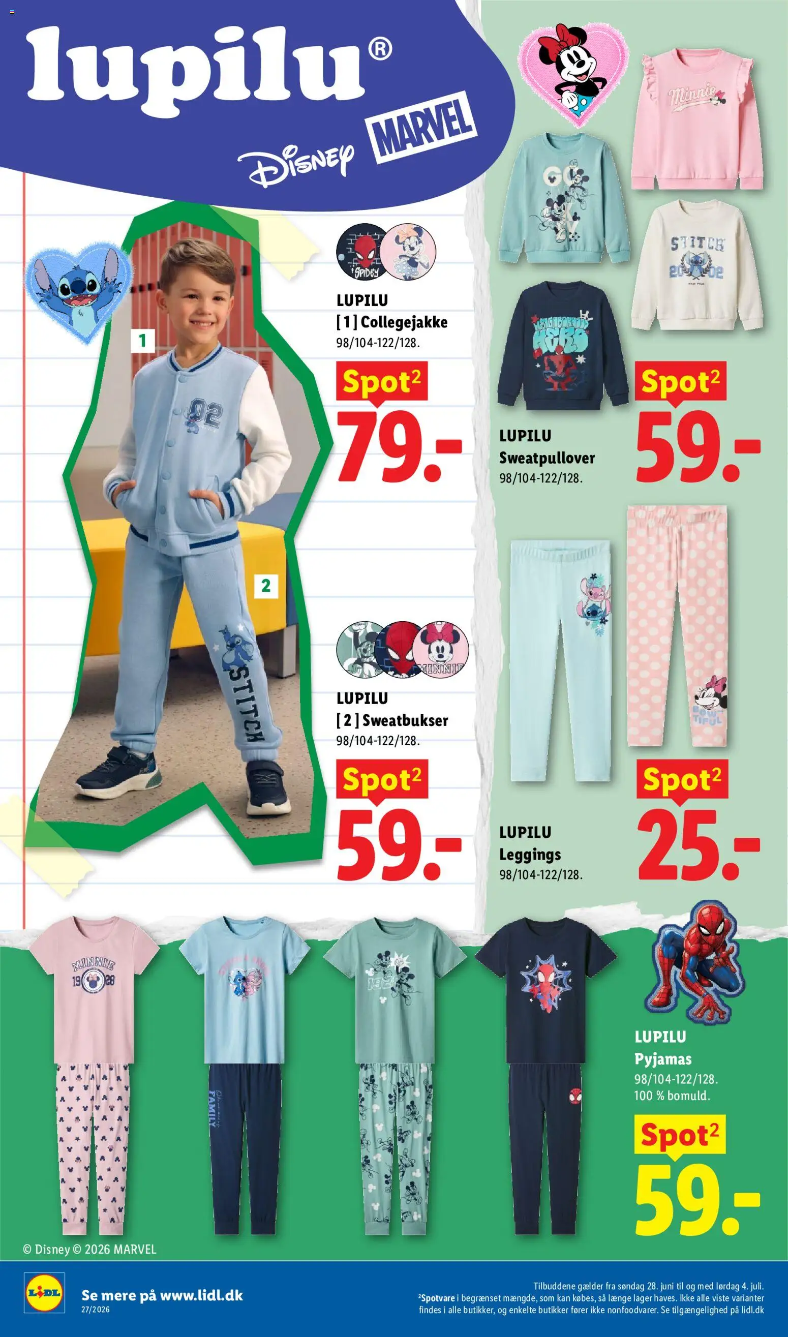 Lidl tilbudsavis – gyldig fra 28/06/2026 | Side: 4 | Produkter: Pyjamas, Leggings, Søm, Sweatbukser