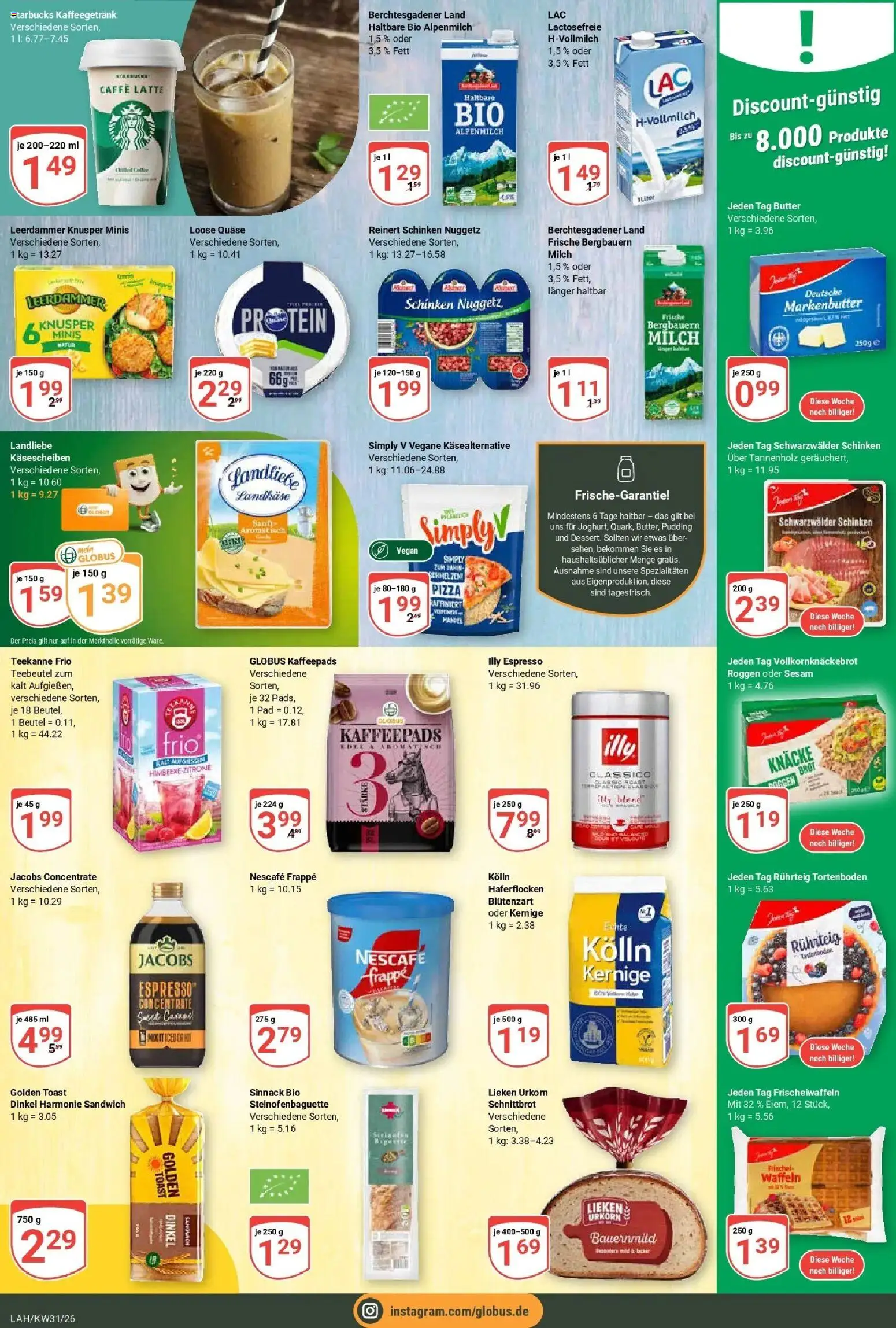 Globus Prospekt Lahnstein – gültig ab 27.07.2026 | Seite: 11 | Produkte: Starbucks, Baguette, Waffeln, Brot