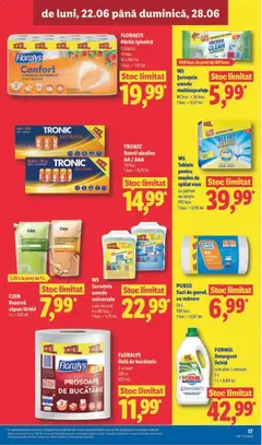 Ofertele Lidl valabile de la 22.06.2026 | Pagină: 17 | Produse: Mașină De Spălat, Mașină De Spălat Vase, Tablete pentru mașina de spălat, Șervețele umede