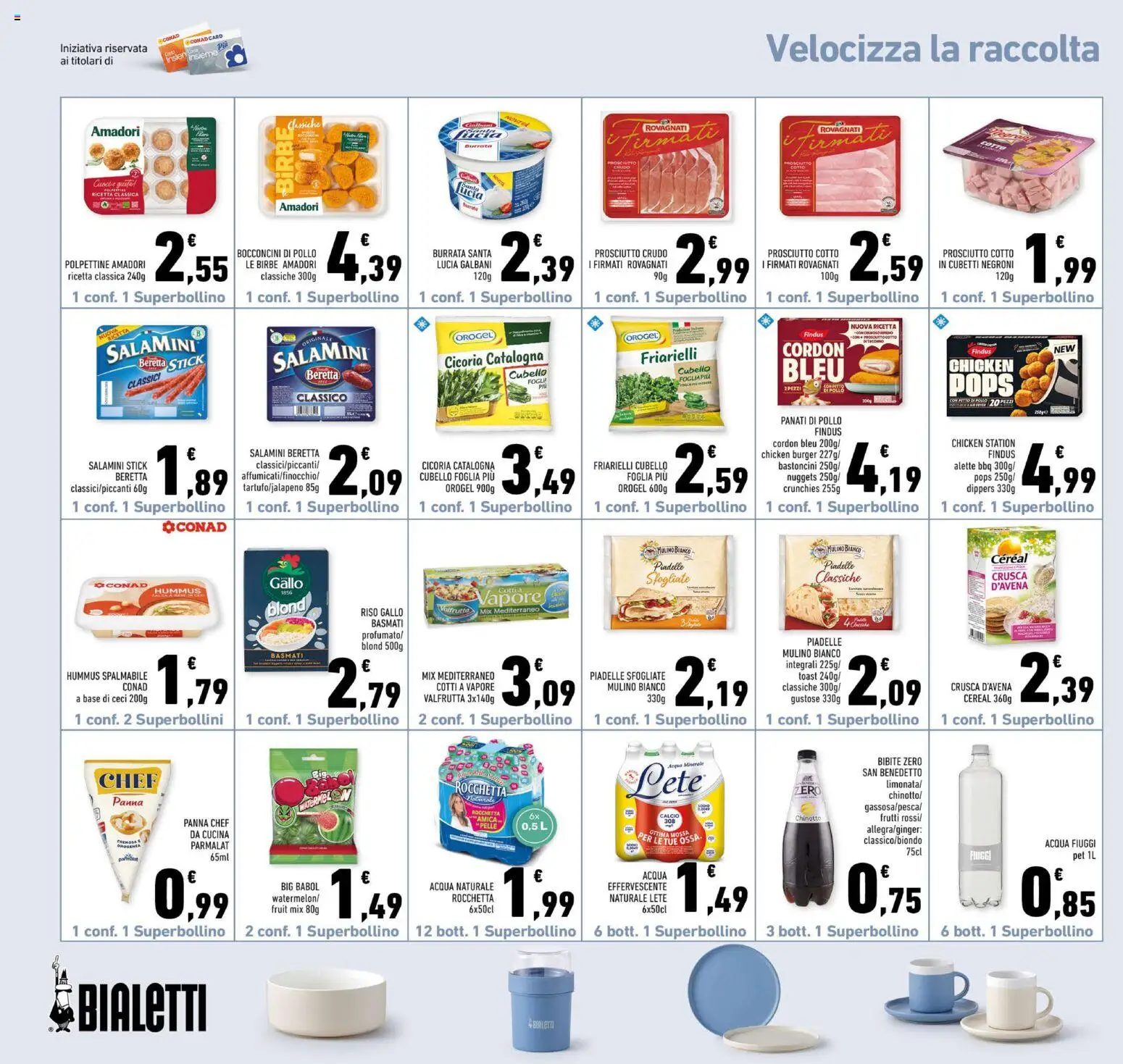 Volantino Conad del 26/08/2026 | Pagina: 20 | Prodotti: Pollo, Chinotto, Piadina, Acqua naturale