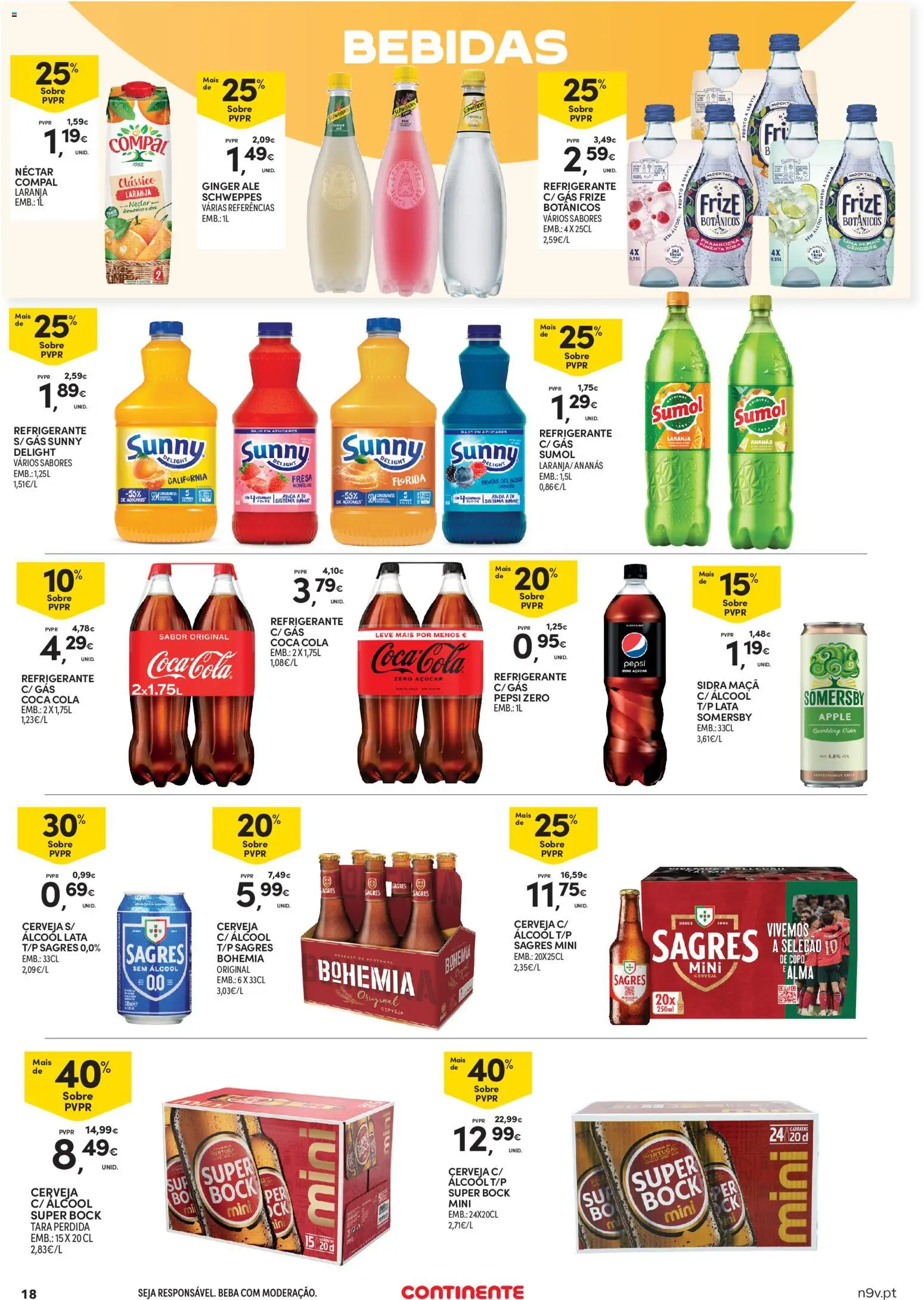 Continente Açores │ válido de 11.06.2026 | Página: 18 | Produtos: Maça, Cerveja, Coca-cola, Soda