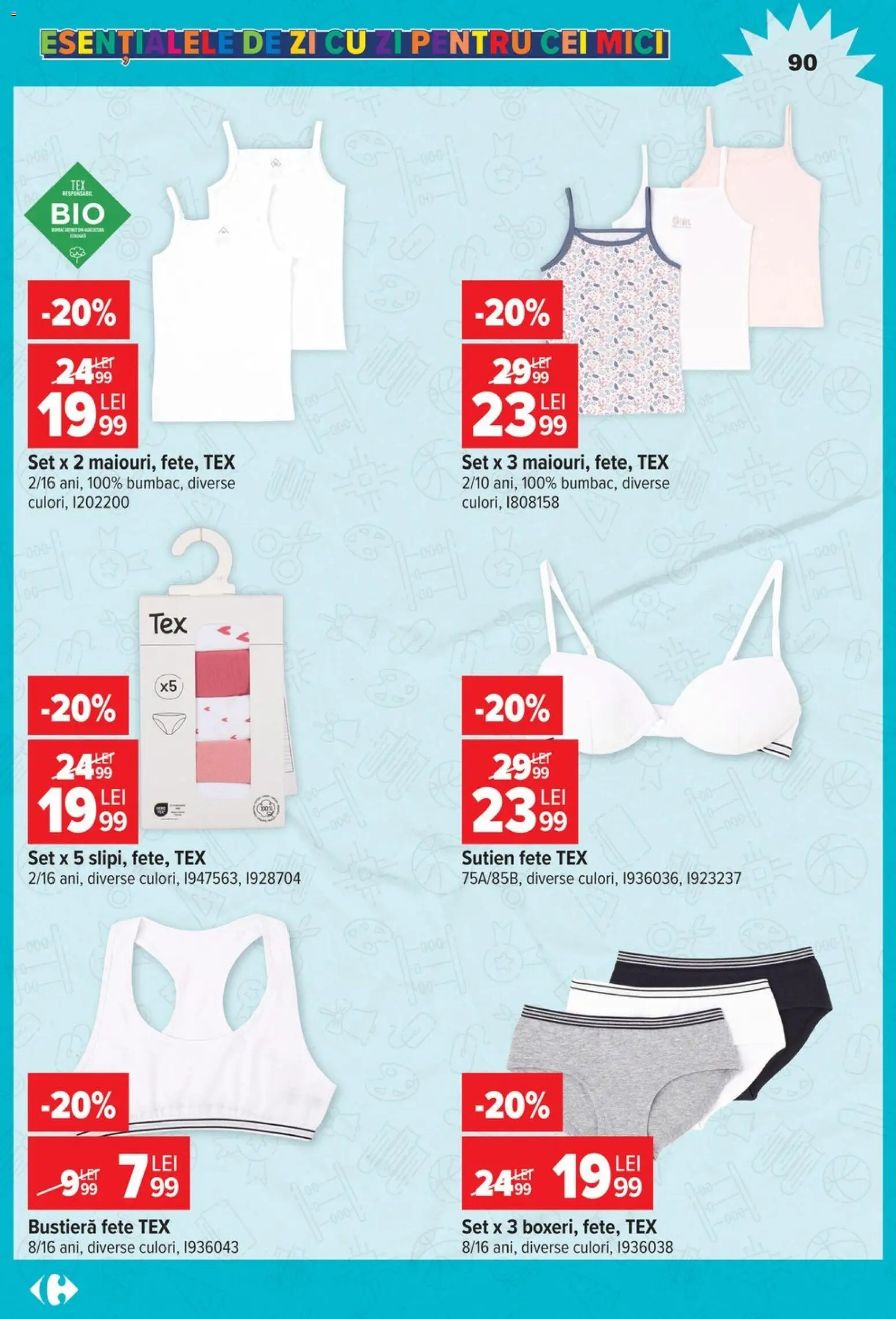 Noul catalog Carrefour – valabil de la 12.08.2026 | Pagină: 90 | Produse: Bustieră, Mici, Sutien, Tex