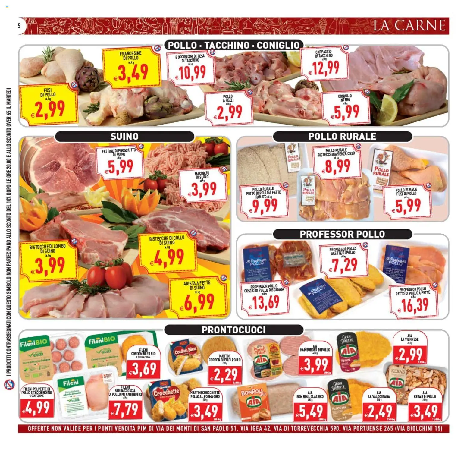 Volantino PIM Supermercati del 22/07/2026 | Pagina: 5 | Prodotti: Suino, Tacchino, Formaggio, Hamburger