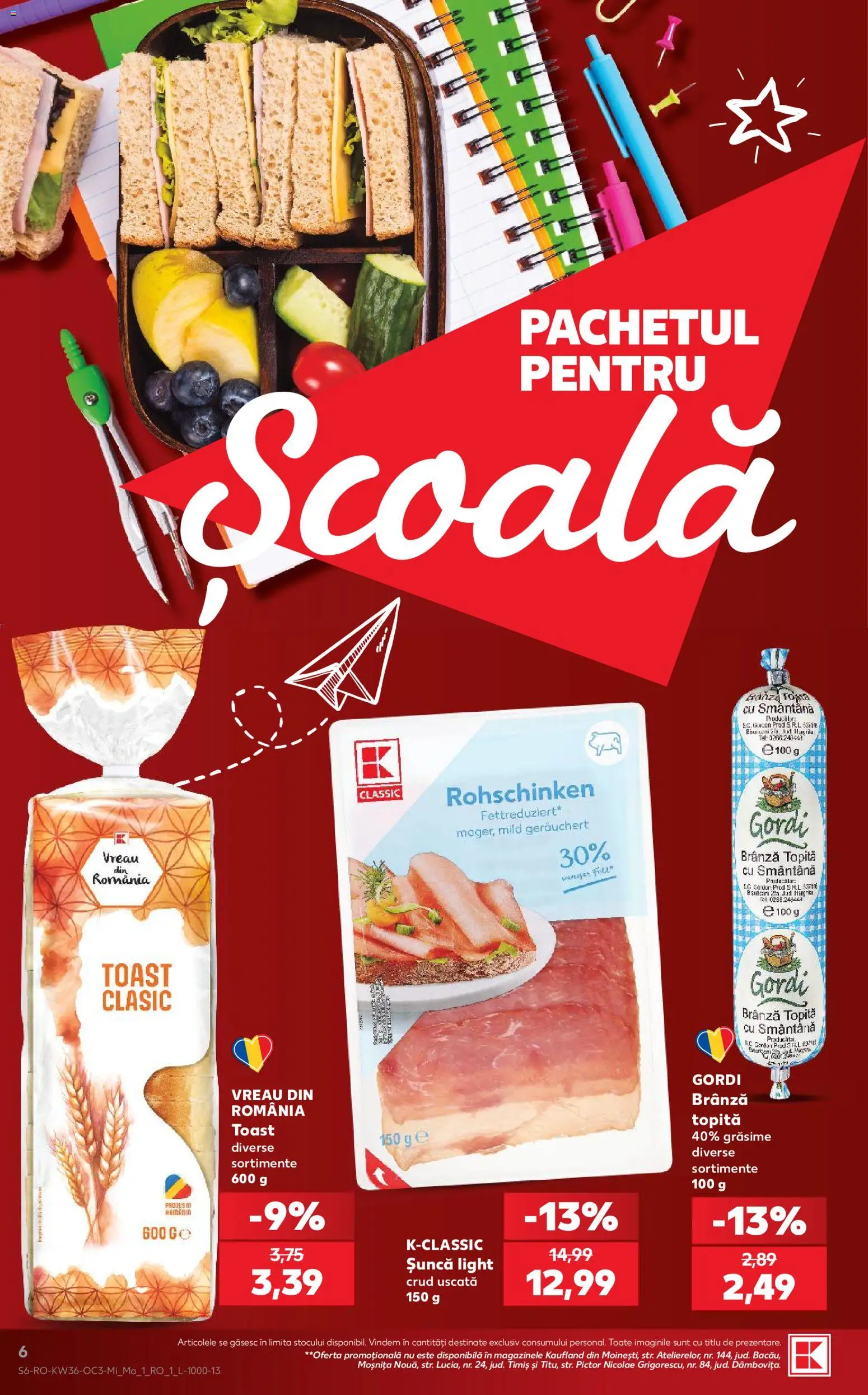 Noul catalog Kaufland – valabil de la 02.09.2026 | Pagină: 6 | Produse: Gordi, Brânză, Șuncă, Smântână