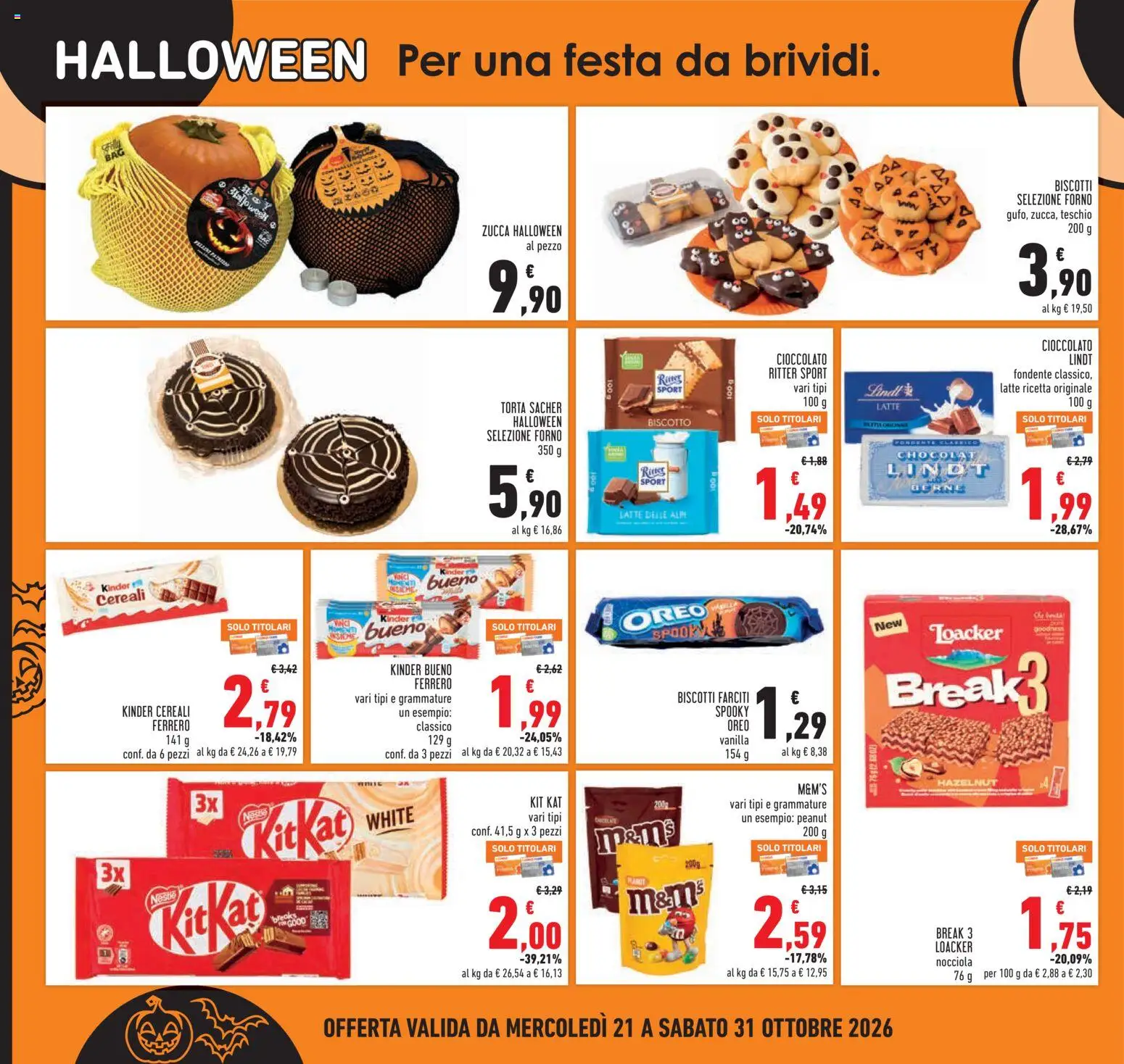 Volantino Conad del 21/10/2026 | Pagina: 18 | Prodotti: Lindt, Zucca, Forno, Oreo