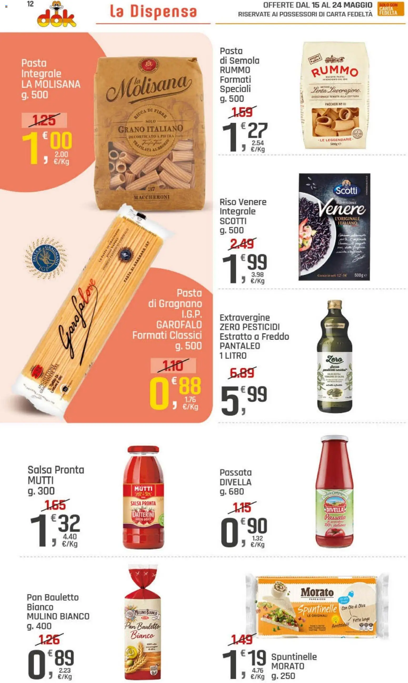 Volantino DOK del 15.05.2026 | Pagina: 12 | Prodotti: Riso, Salsa, Mutti passata, Mutti