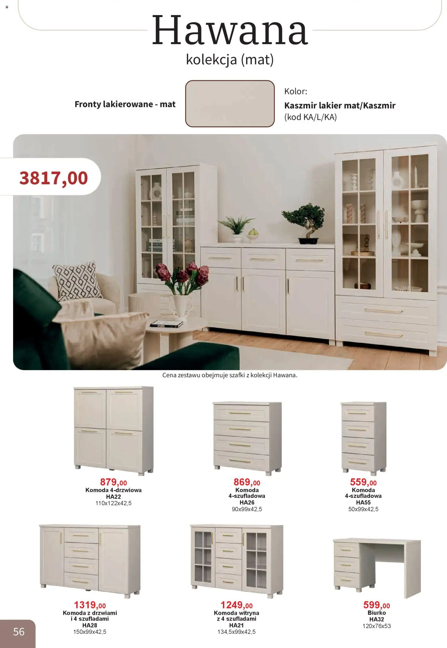 Bodzio Katalog od 01.04.2026 | Strona: 56 | Produkty: Komoda, Biurko, Witryna
