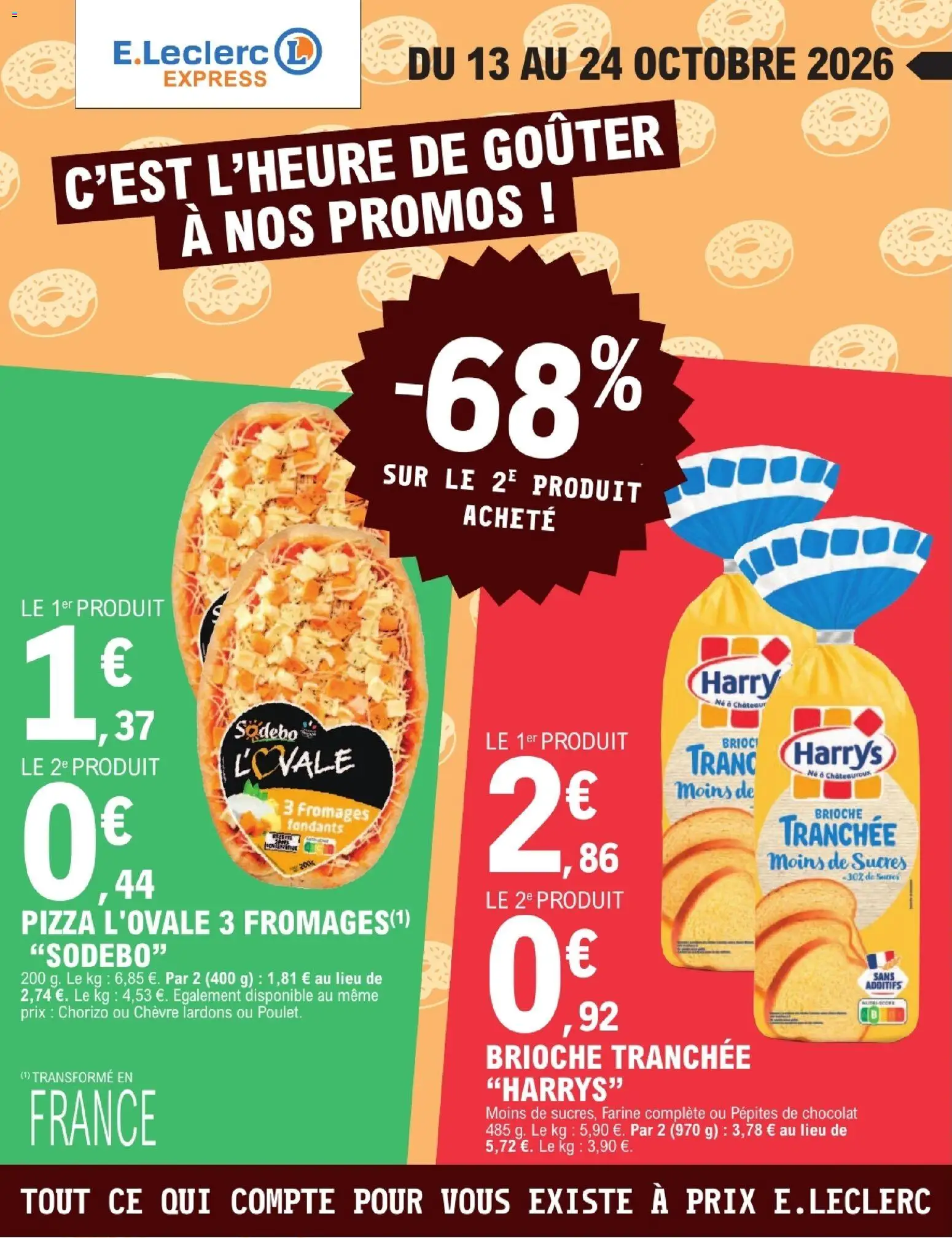 {H1} | Page: 1 | Produits: Chorizo, Farine, Brioche tranchée, Pizza