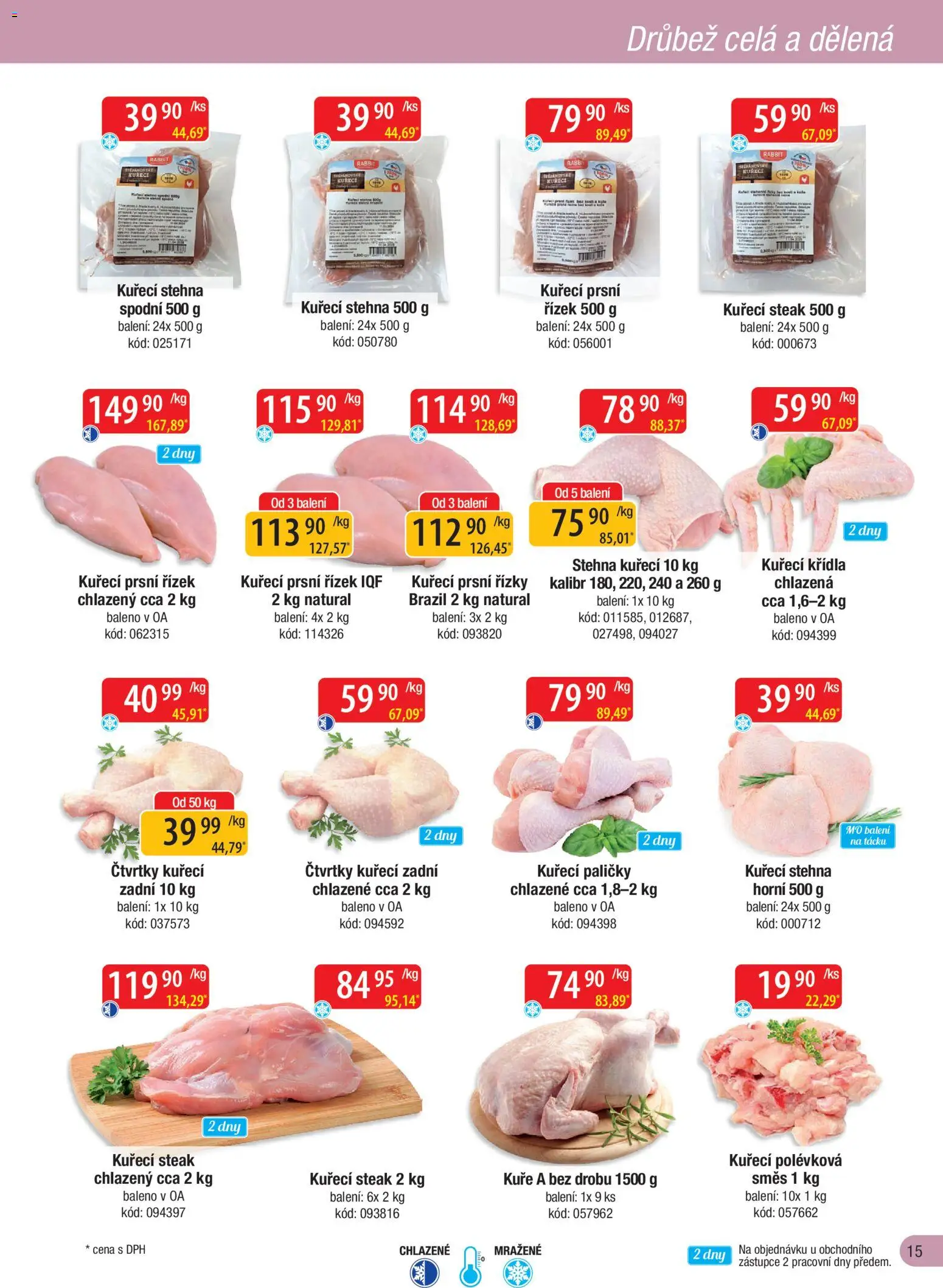Astur & Qanto leták - Velkoobchod fresh 11/2026 od 01.11.2026 | Strana: 15 | Produkty: Řízky, Paličky, Kuře, Kuřecí stehna