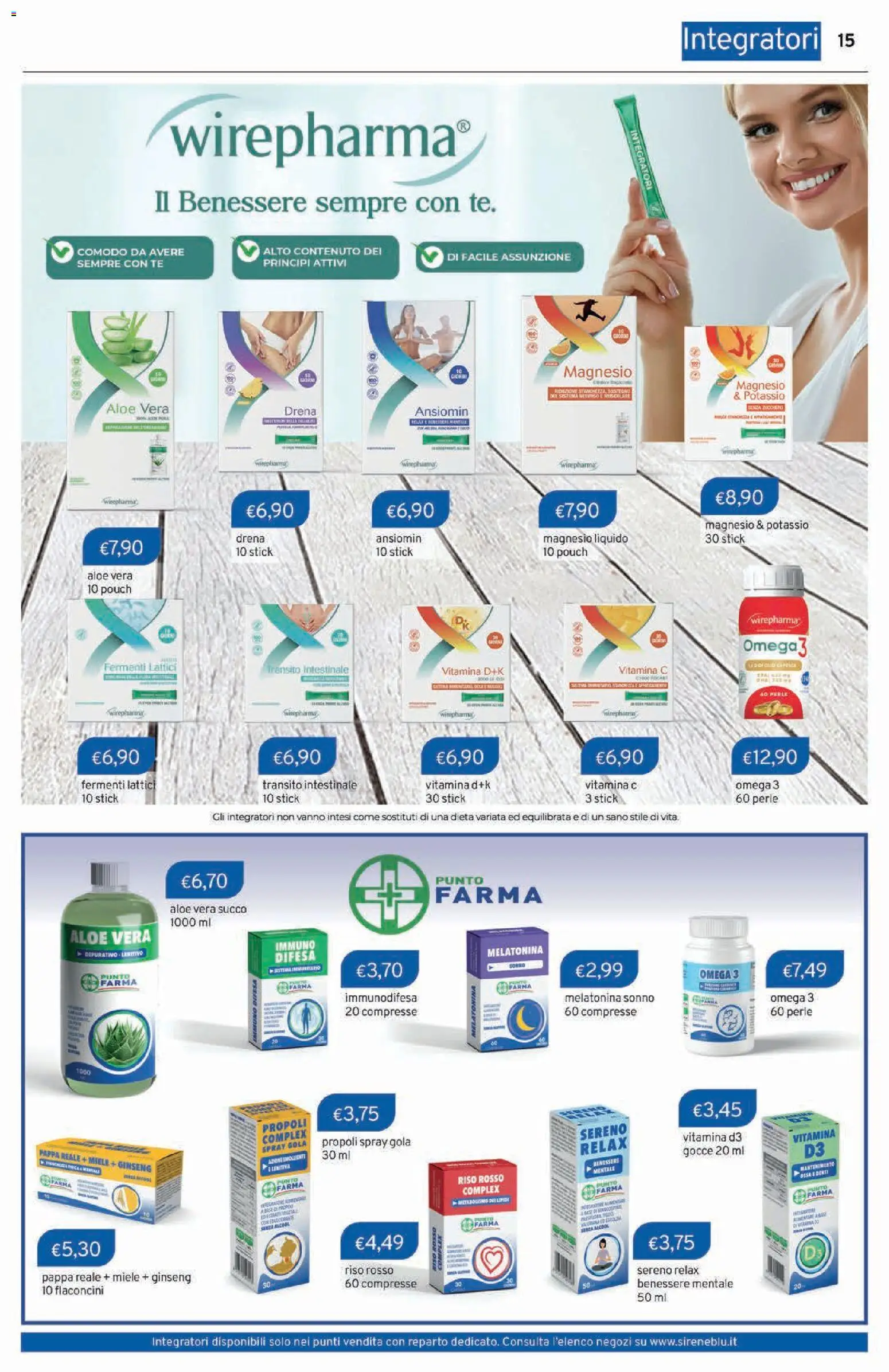 Volantino Sirene Blu del 03.06.2026 | Pagina: 15 | Prodotti: Succo, Riso, Miele, Aloe vera