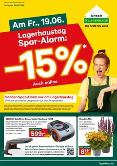 Lagerhaus Spar Alarm -15% auch Online ab 19.06.2026 gültig