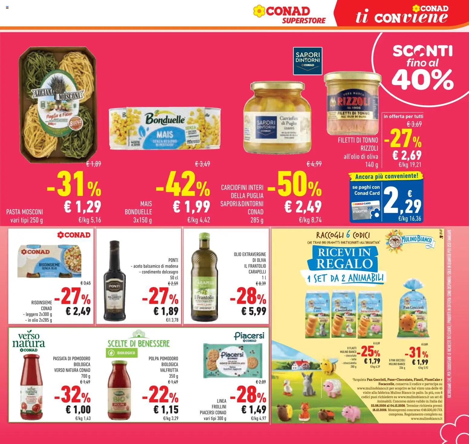 Volantino Conad del 26/08/2026 | Pagina: 21 | Prodotti: Pasta, Passata di pomodoro, Plumcake, Frollini