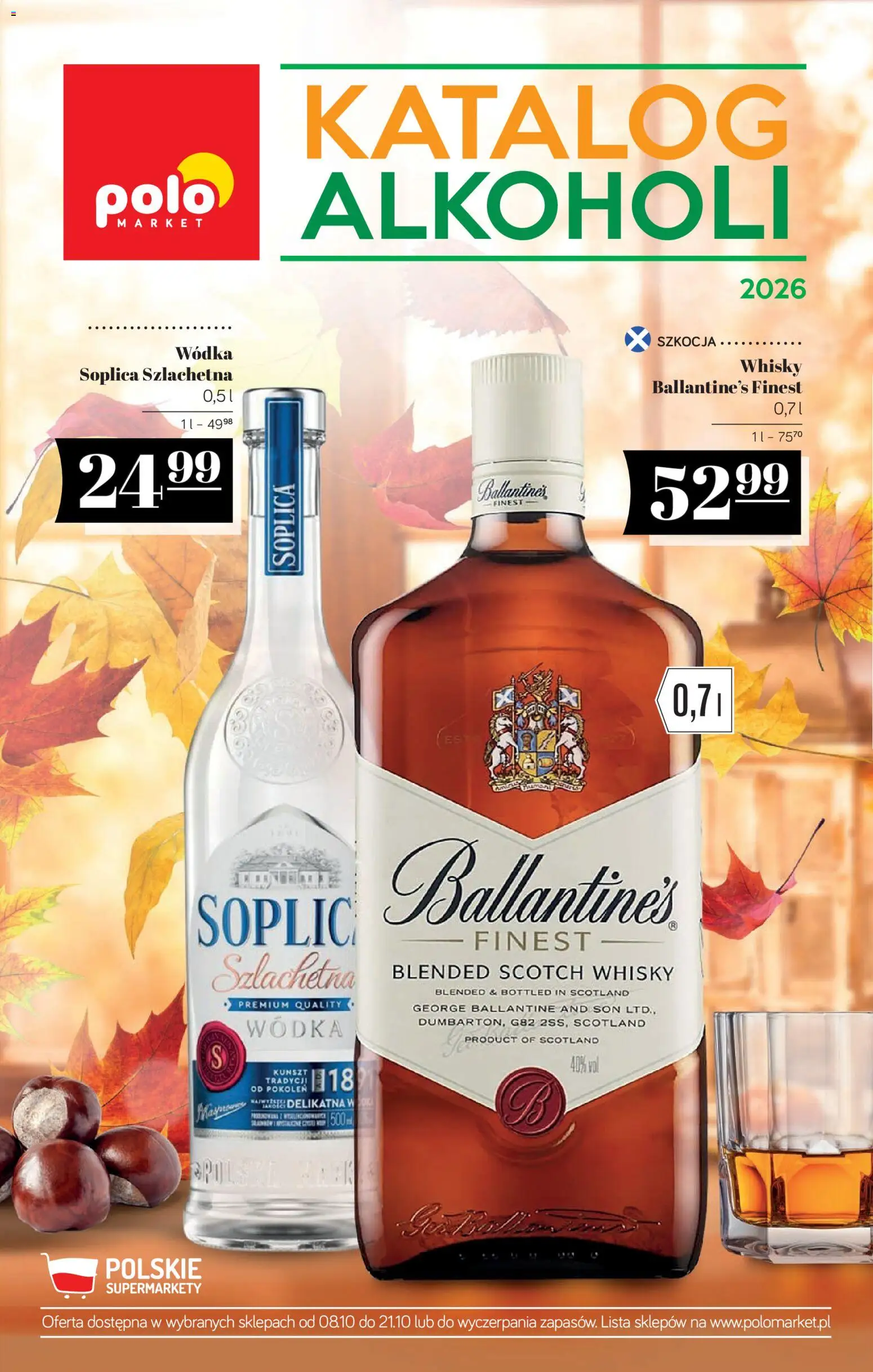 POLOmarket katalog - Alkoholi od 08.10.2026 | Strona: 1 | Produkty: Scotch whisky, Soplica, Wódka, Whisky