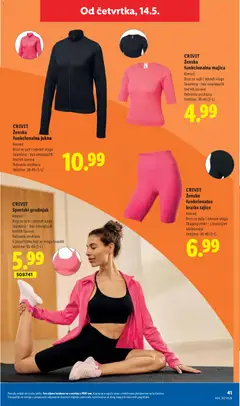 CRIVIT Ženske funkcionalne kratke tajice, Komad. Brzo se suše i odvode vlagu. Shaping efekt s funkcijom oblikovanja. Veličine: 36-46 (S-L) - Pregled kataloga iz trgovine Lidl, vrijedi od 11.05.2026 | Stranica: 41 | Proizvodi: Majica, Jakna, Grudnjak, Tajice