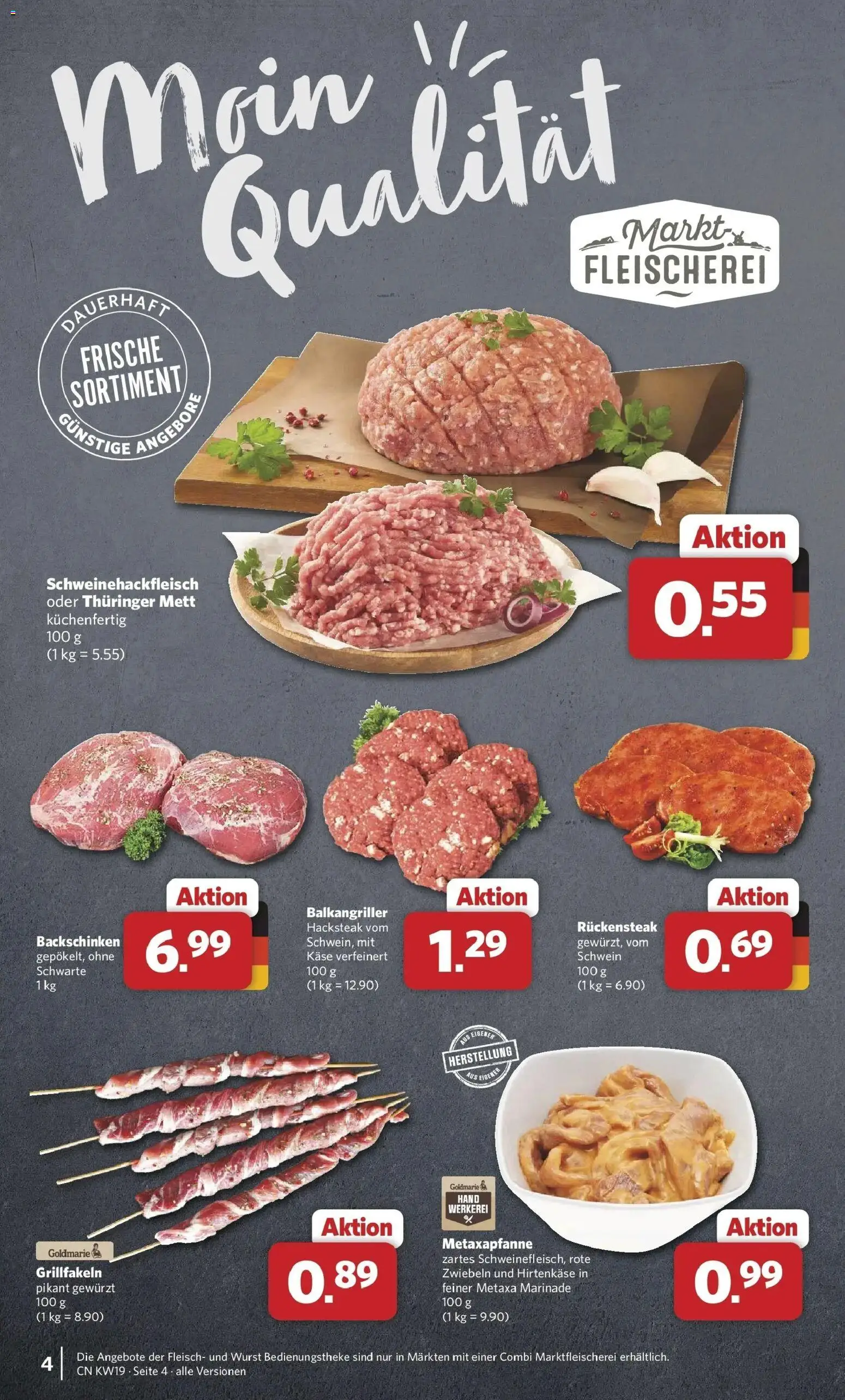 Combi Unsere Wochenangebote – gültig ab 04.05.2026 | Seite: 4 | Produkte: Käse, Metaxa, Zwiebeln, Fleisch