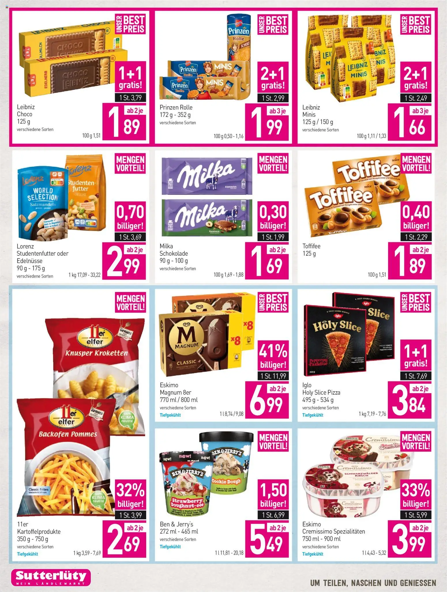 Sutterlüty Flugblatt gültig ab 23.07.2026 | Seite: 16 | Produkte: Schokolade, Pizza