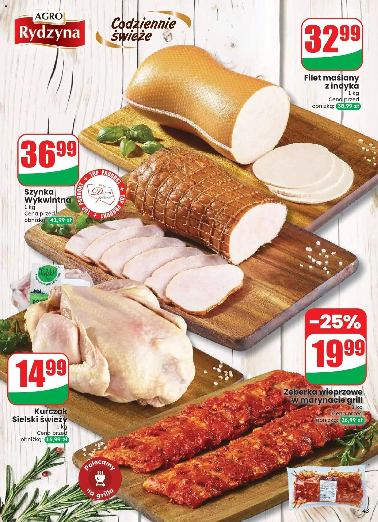Dino gazetka od 12.08.2026 | Strona: 43 | Produkty: Żeberka, Grill, Szynka, Filet