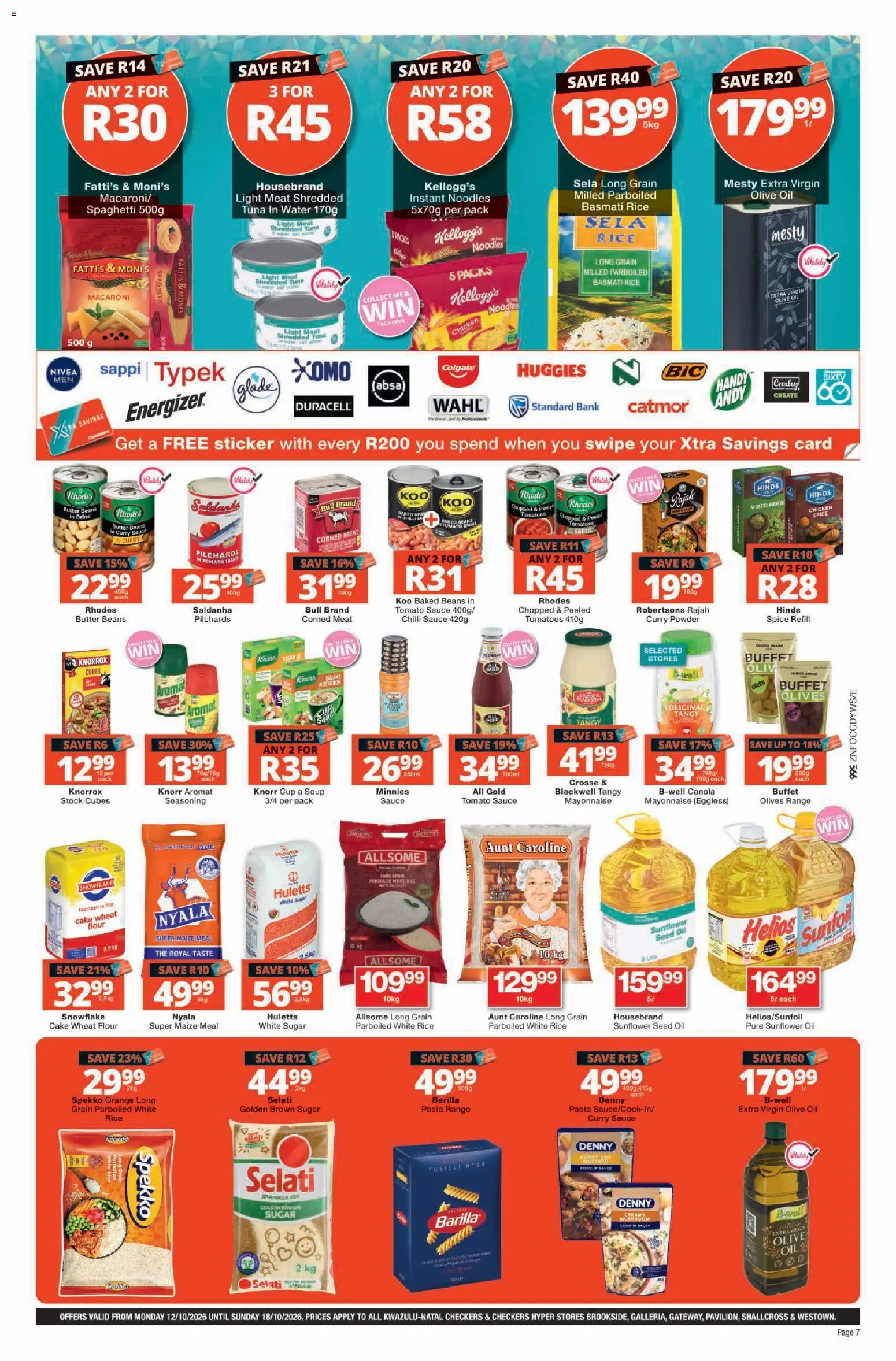 New Checkers catalogue – valid from 12/10/2026 | Page: 7 | Products: Pilchards, Tomato sauce, Soup, Sugar