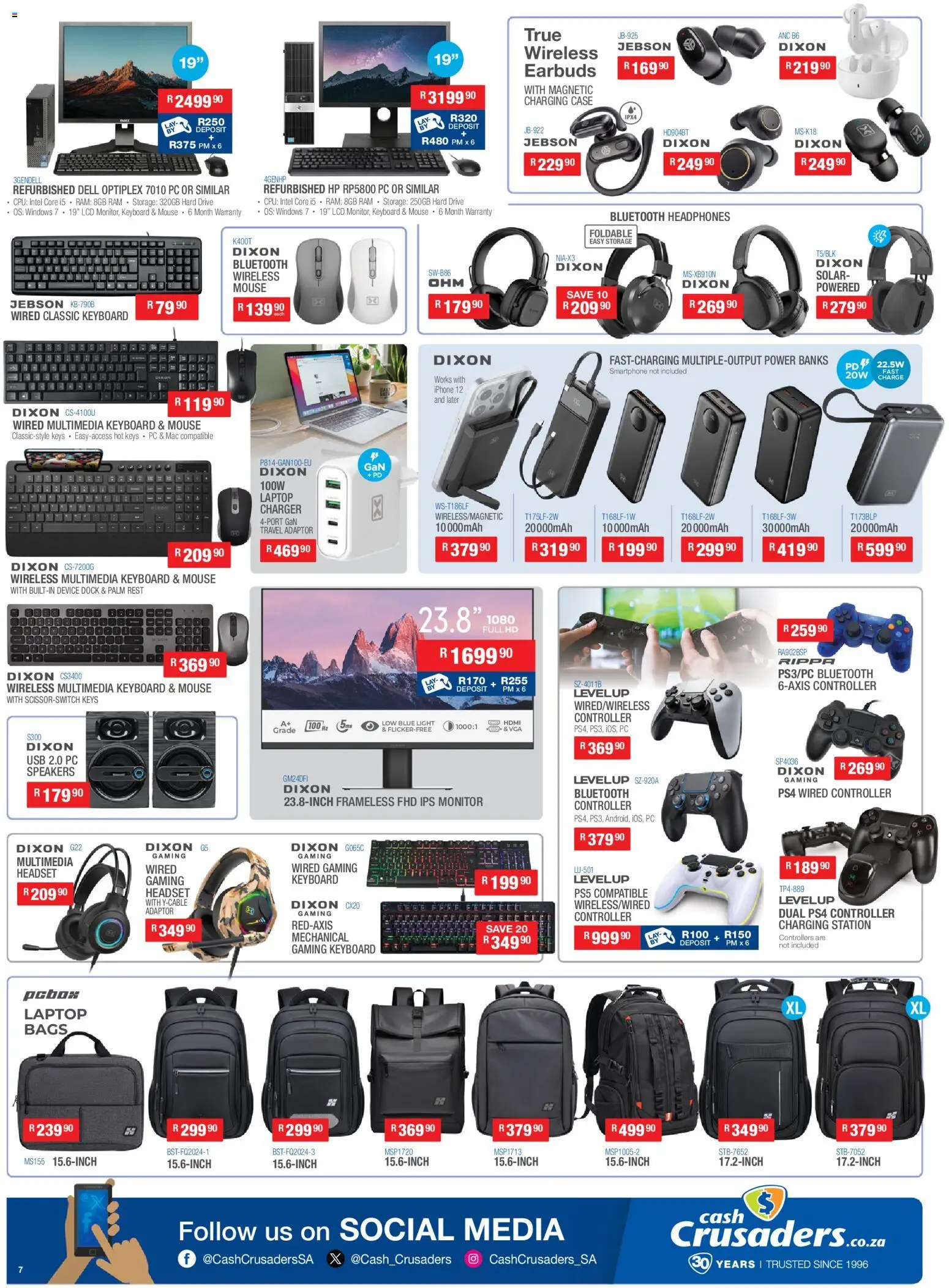 New Cash Crusaders catalogue – valid from 15.05.2026 | Page: 7 | Products: Monitor, Mouse, Case, USB