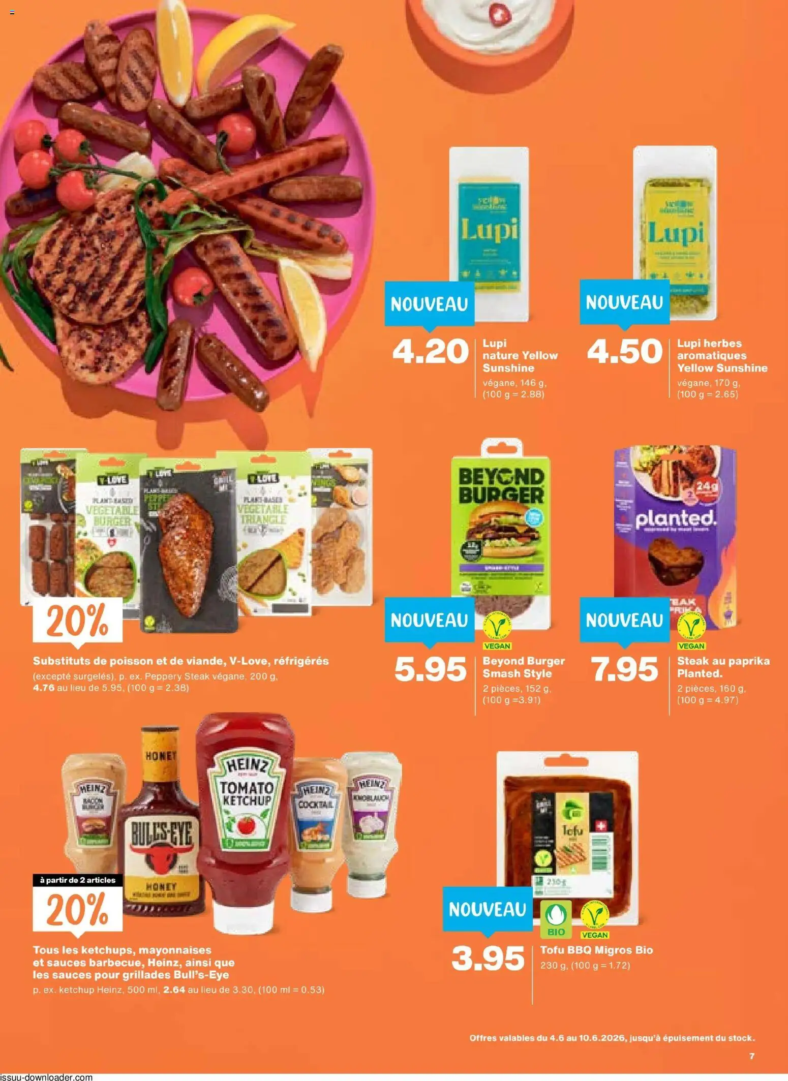Migros aktionen FR – gültig ab 04.06.2026 | Seite: 7 | Produkte: Burger, Ketchup