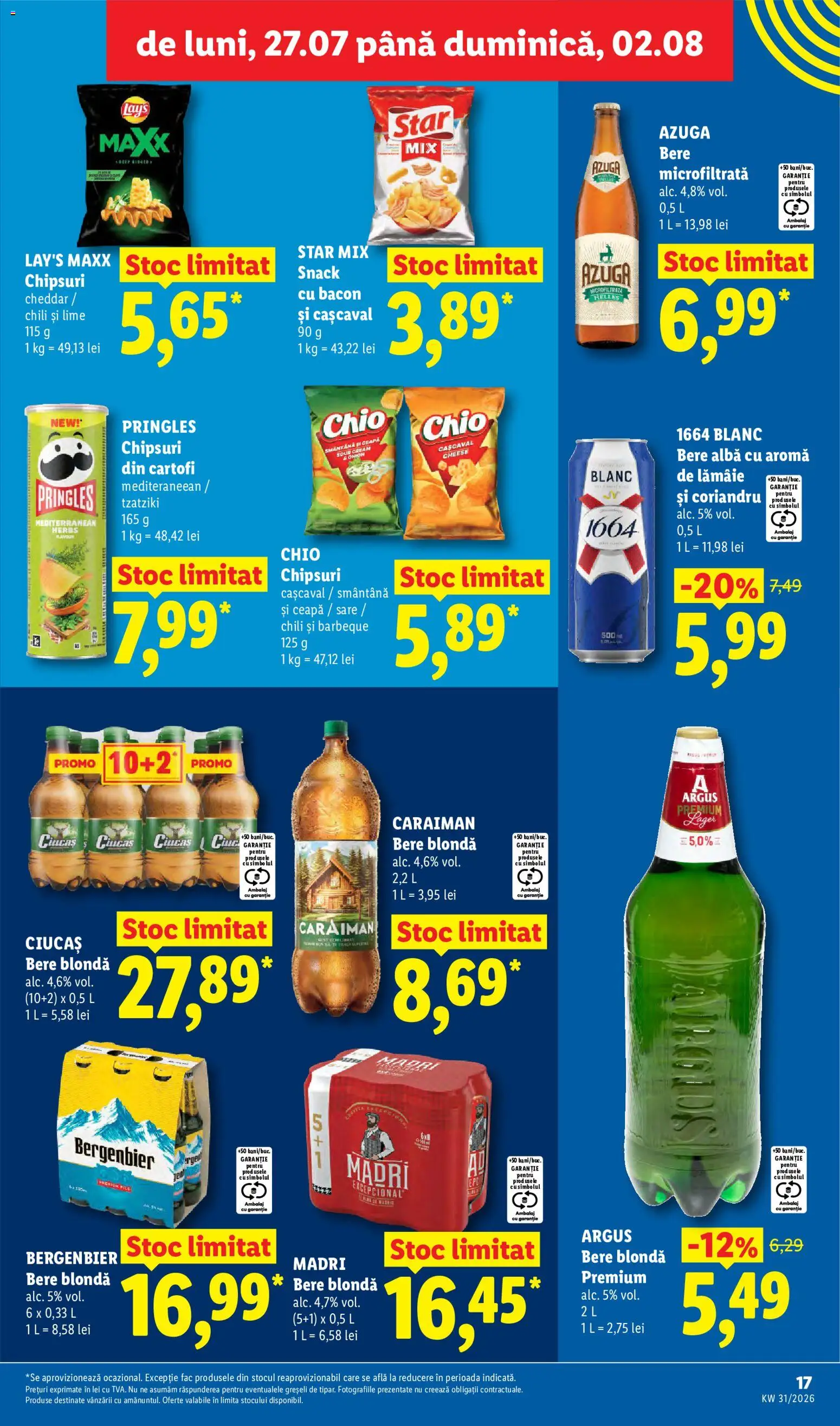 Noul catalog Lidl – valabil de la 27.07.2026 | Pagină: 17 | Produse: Lime, Premium, Smântână, Cartofi