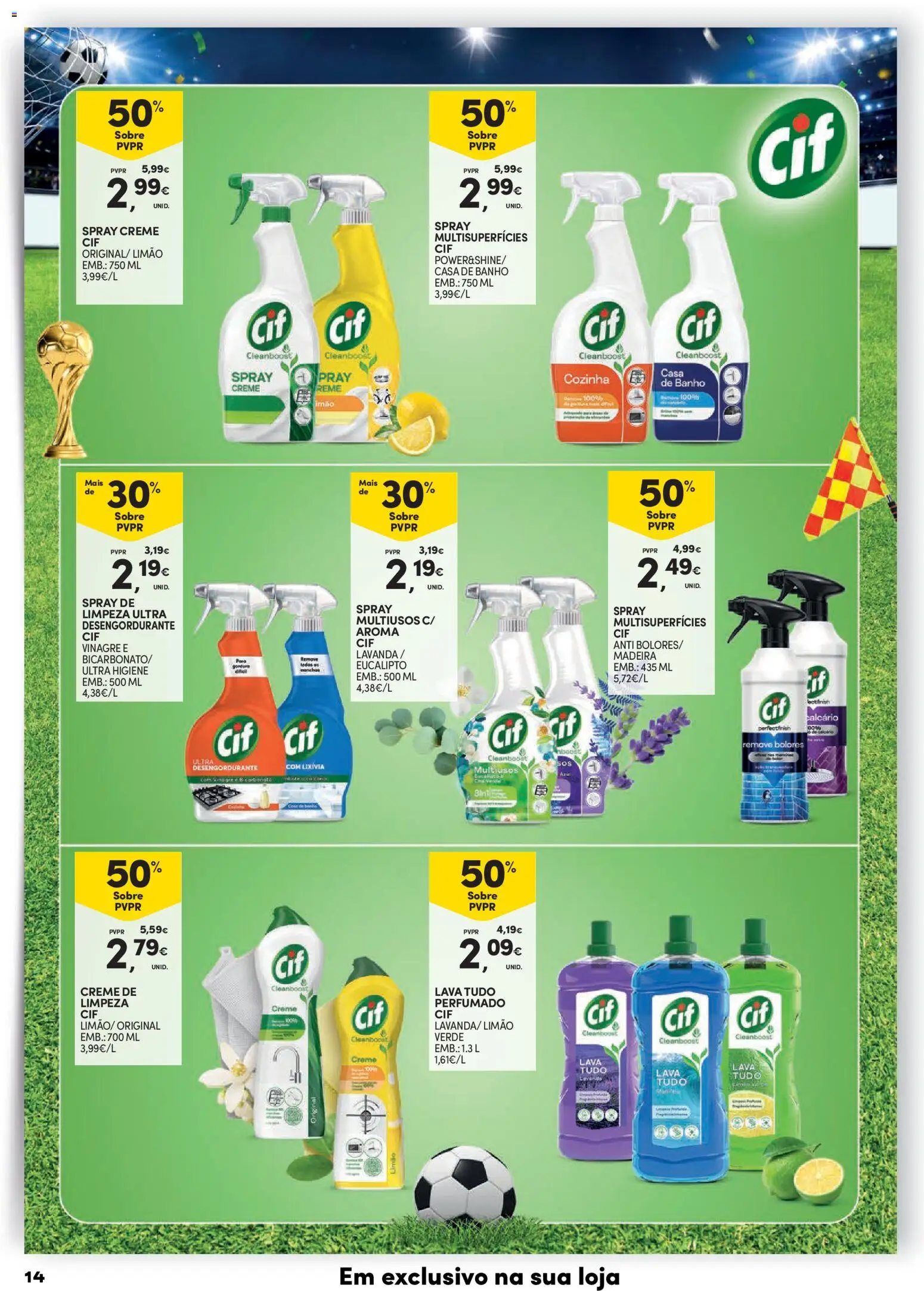 Continente Grandes Marcas │ válido de 14/07/2026 | Página: 14 | Produtos: Vinagre, Casa de banho, Banho, Creme
