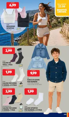 Anteprima del volantino REGGISENO SPORTIVO, Reggiseno sportivo valido a partire dal 22.06.2026 | Pagina: 23 | Prodotti: Giacca, Reggiseno, Calzini, Jeans