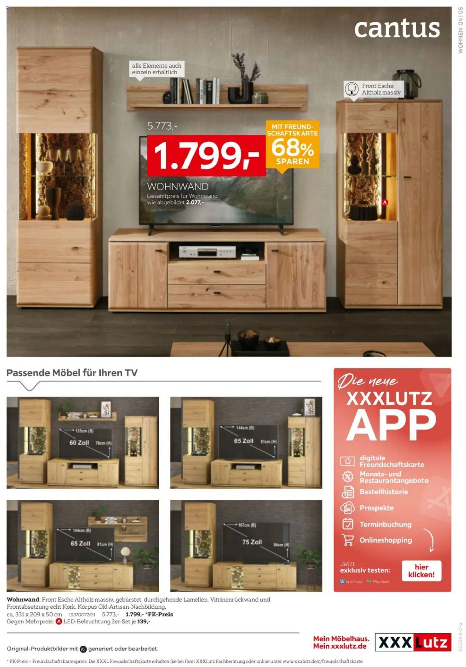 XXXLutz Bis zu 73% auf Wohnen – gültig ab 05.09.2026 | Seite: 5 | Produkte: Wohnwand, TV