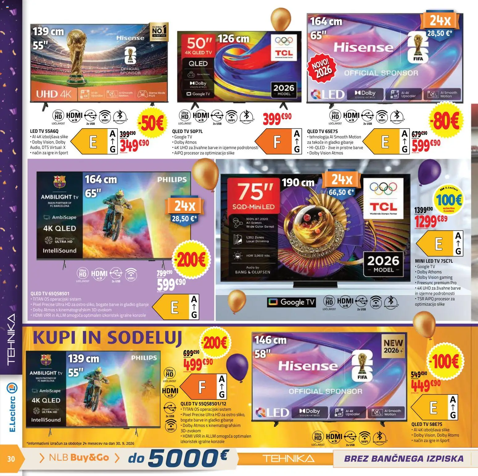 Novi E.leclerc katalog ponudbe – veljaven od 14.10.2026 | Stran: 2 | Izdelki: Tv, Audio, Usb, Led tv