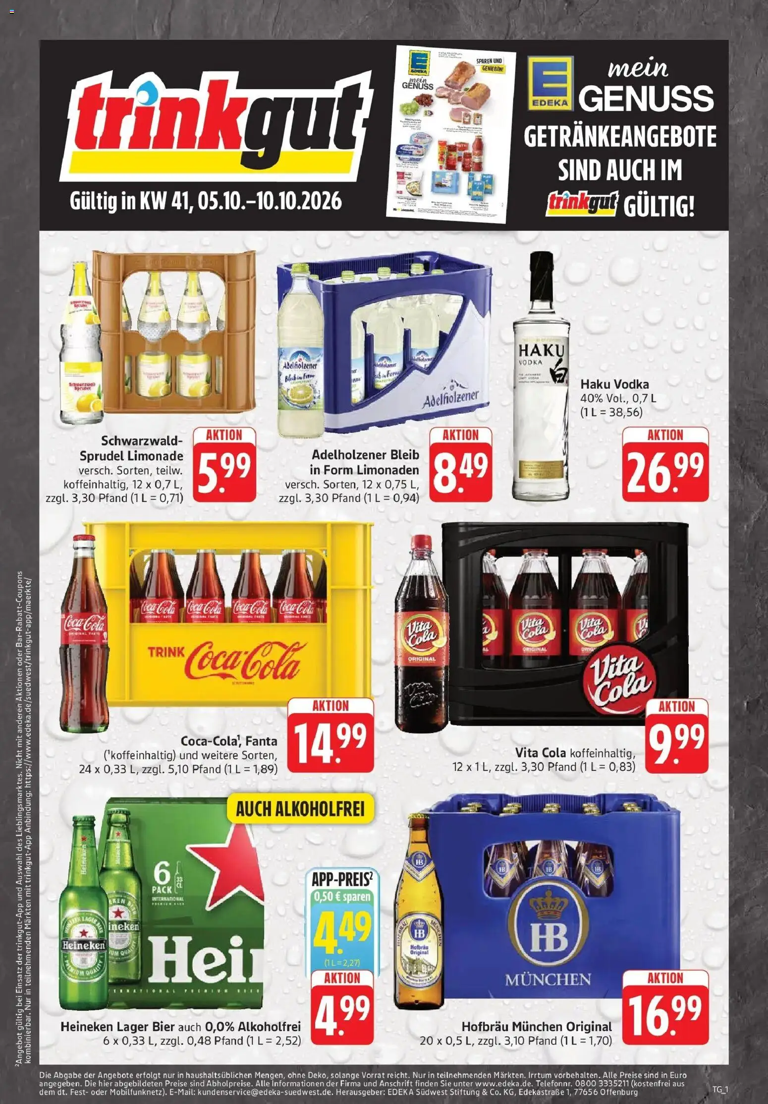 Trinkgut - trinkgut: Wochenangebote (ab 05.10.2026) » Angebote online | Seite: 1 | Produkte: Coca cola, Fanta, Cola, Bier