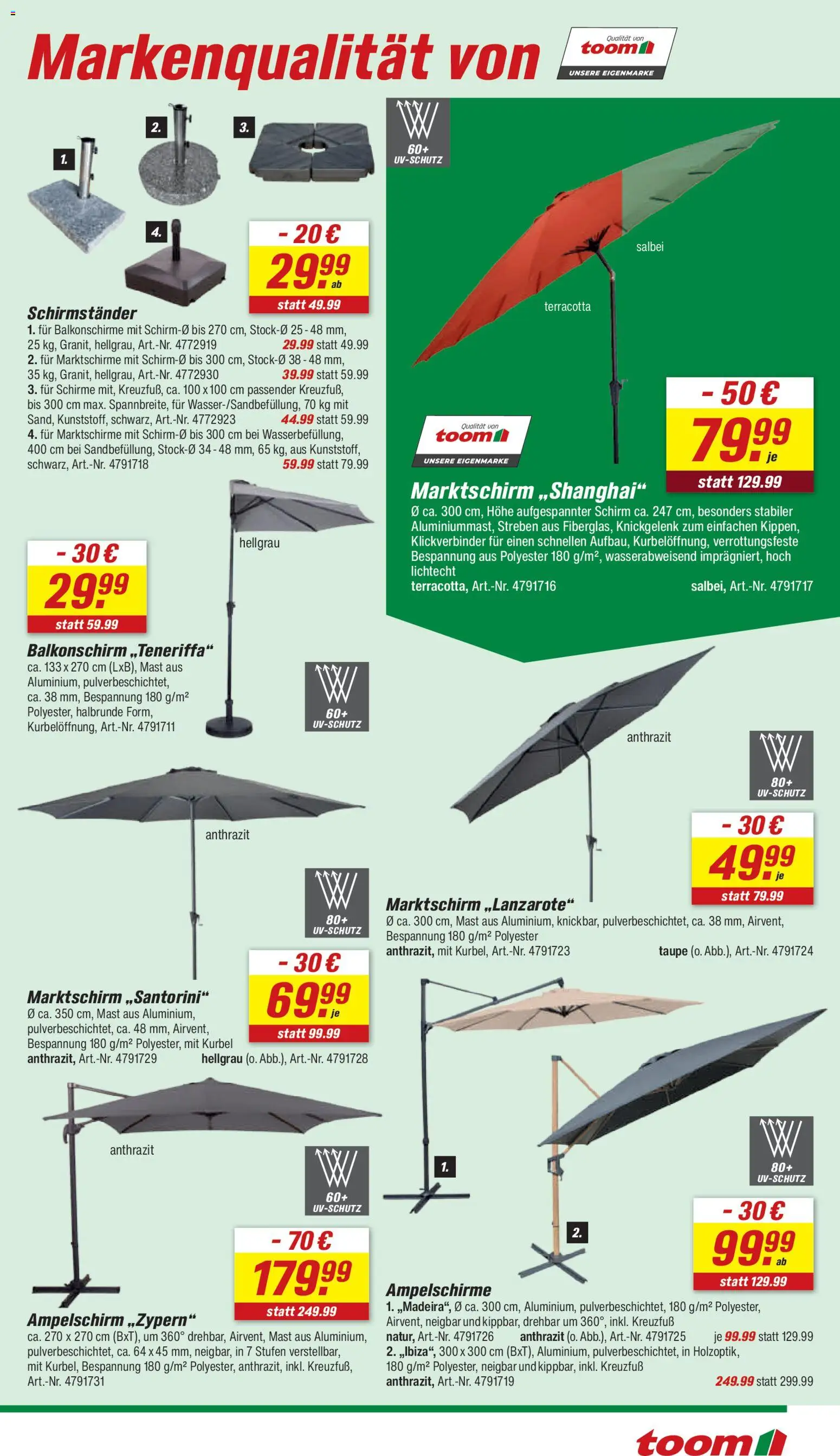 Toom Baumarkt Prospekt 	 – gültig ab 16.05.2026 | Seite: 9 | Produkte: Schirmständer
