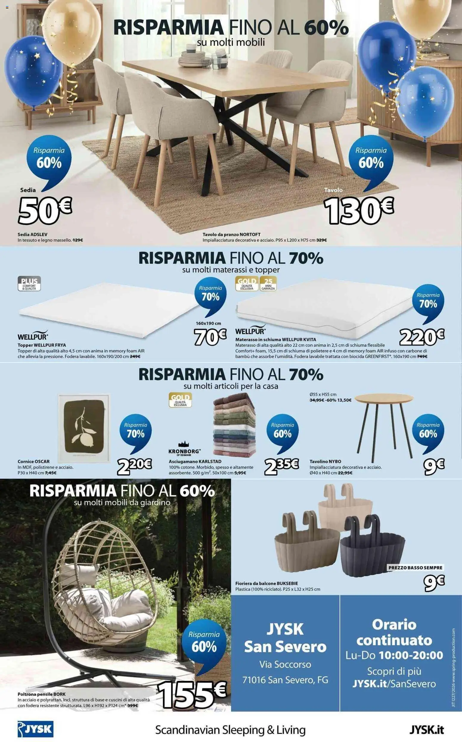 Volantino JYSK del 17.04.2026 | Pagina: 16 | Prodotti: Materasso, Asciugamano, Poltrona, Sedia