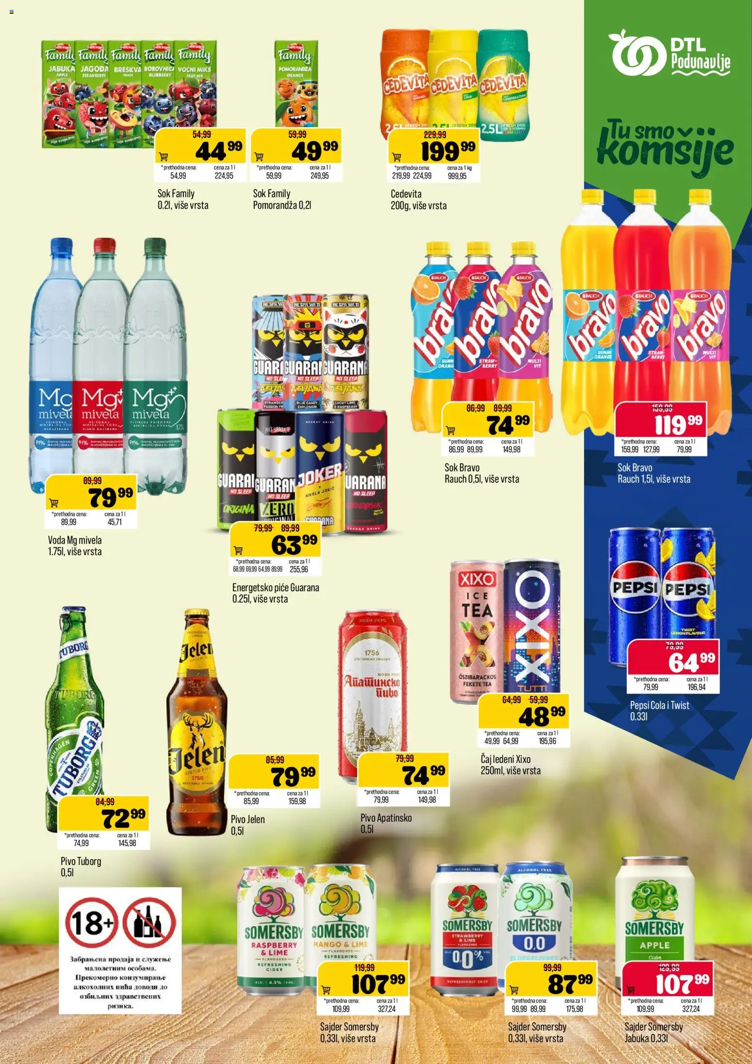 Podunavlje katalog - važi od 26.08.2026 | Strana: 9 | Proizvode: Cider, Voda, Pomorandza, Guarana