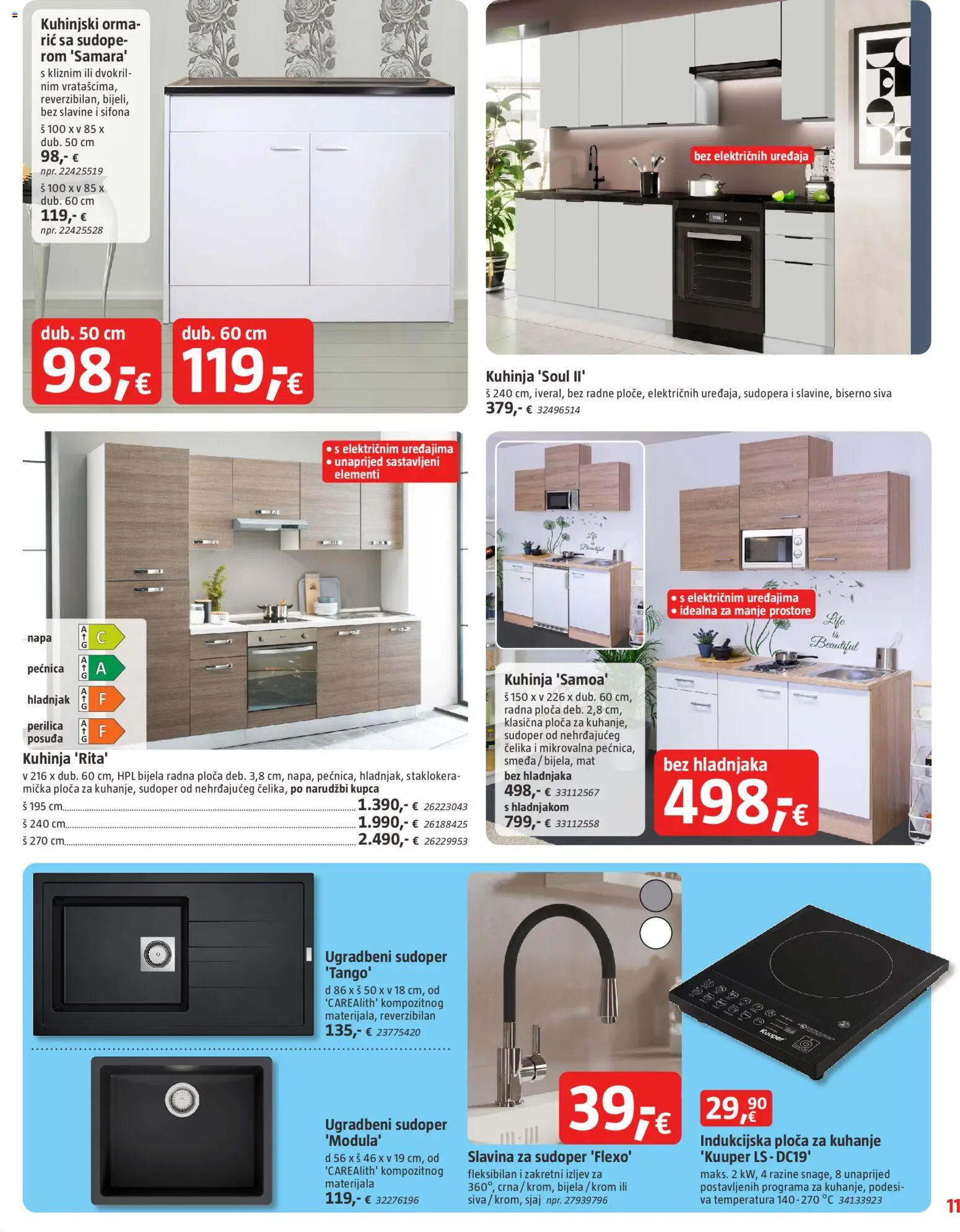 Bauhaus katalog | vrijedi od 15.07.2026 | Stranica: 11 | Proizvodi: Indukcijska ploča, Kuhinja, Hladnjak, Pećnica