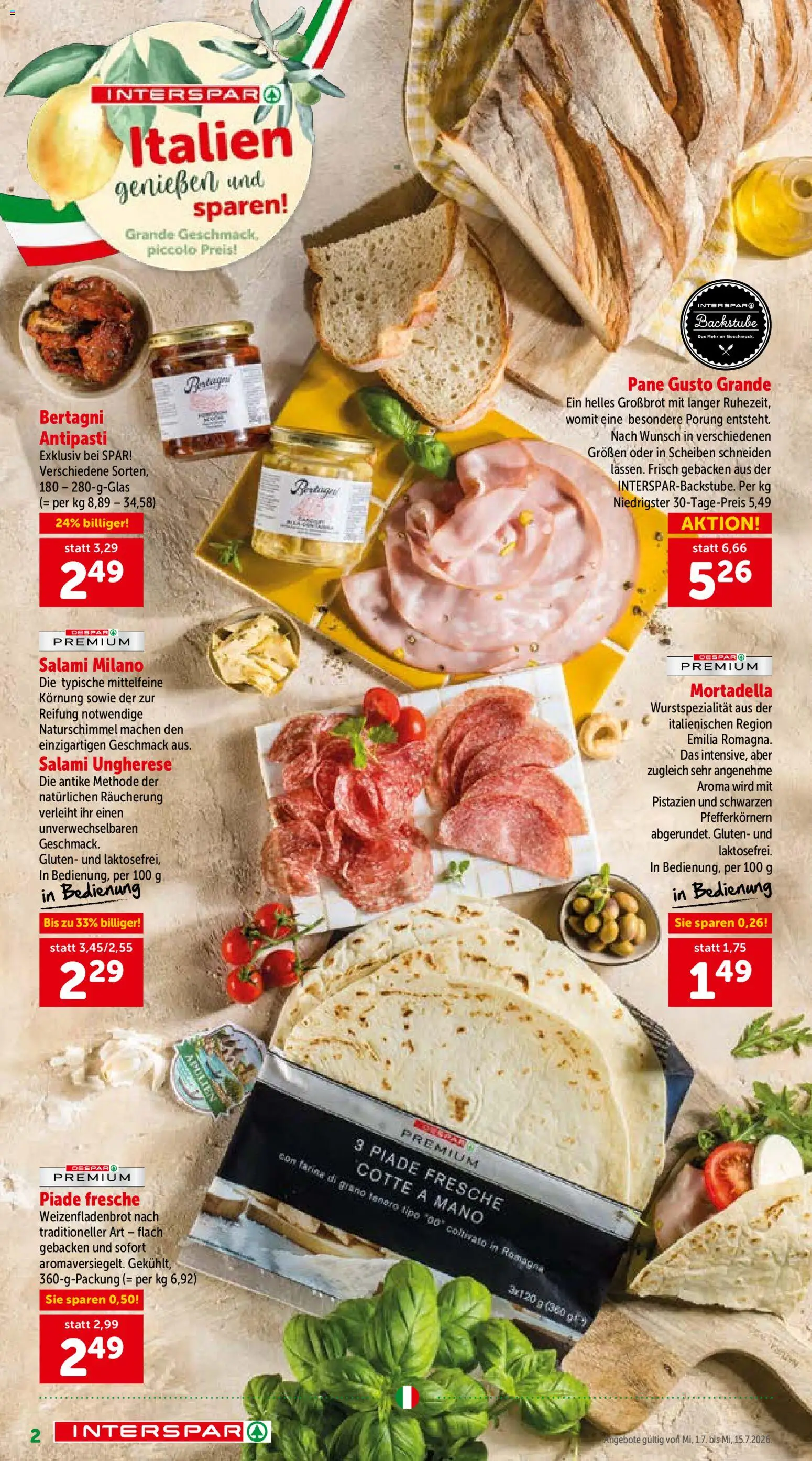 Interspar Italien gültig ab 01.07.2026 | Seite: 2 | Produkte: Salami