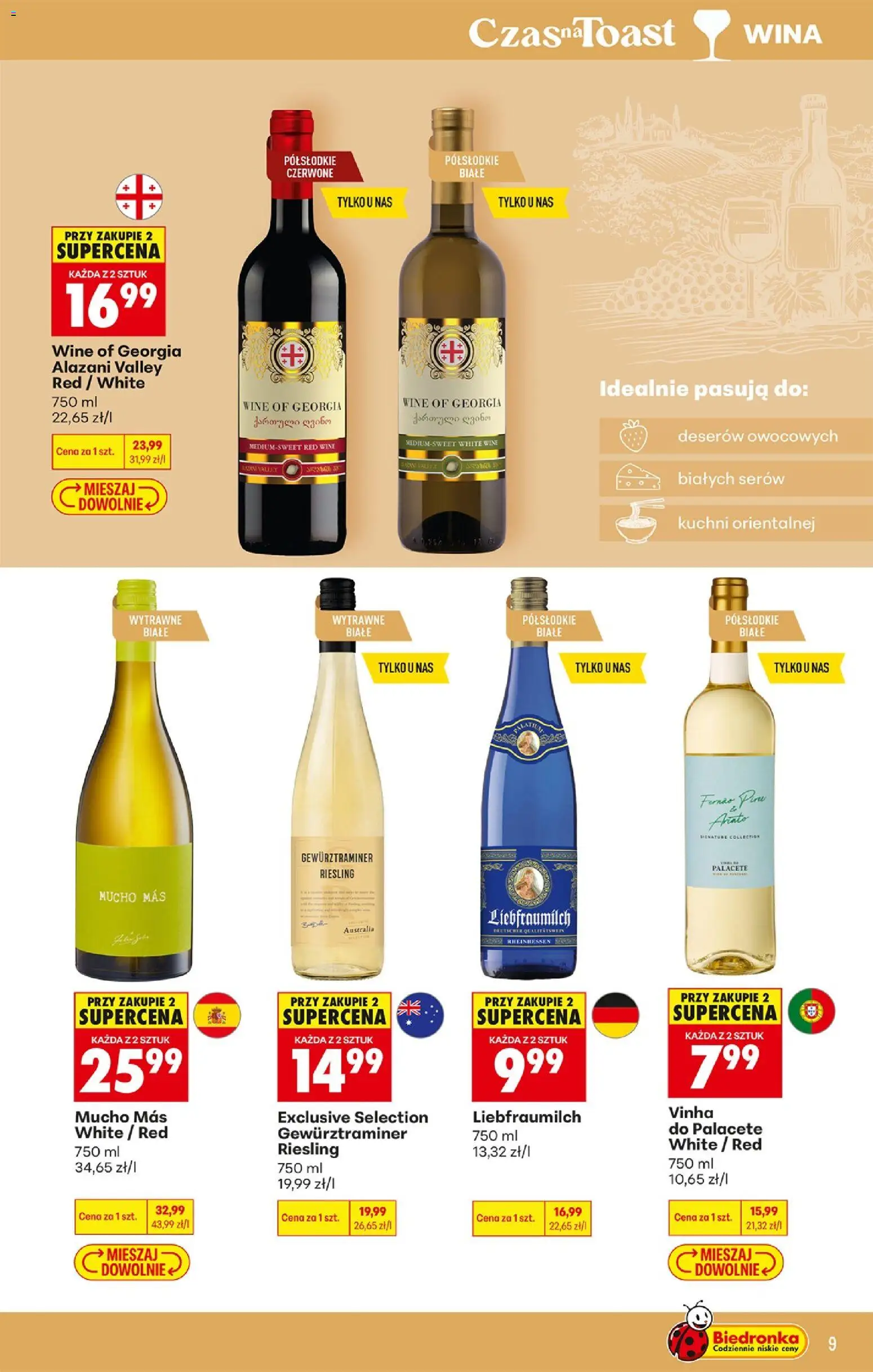 Biedronka Polsko leták - Czas na toast od 27.07.2026 | Strana: 9 | Produkty: Gewürztraminer, Riesling