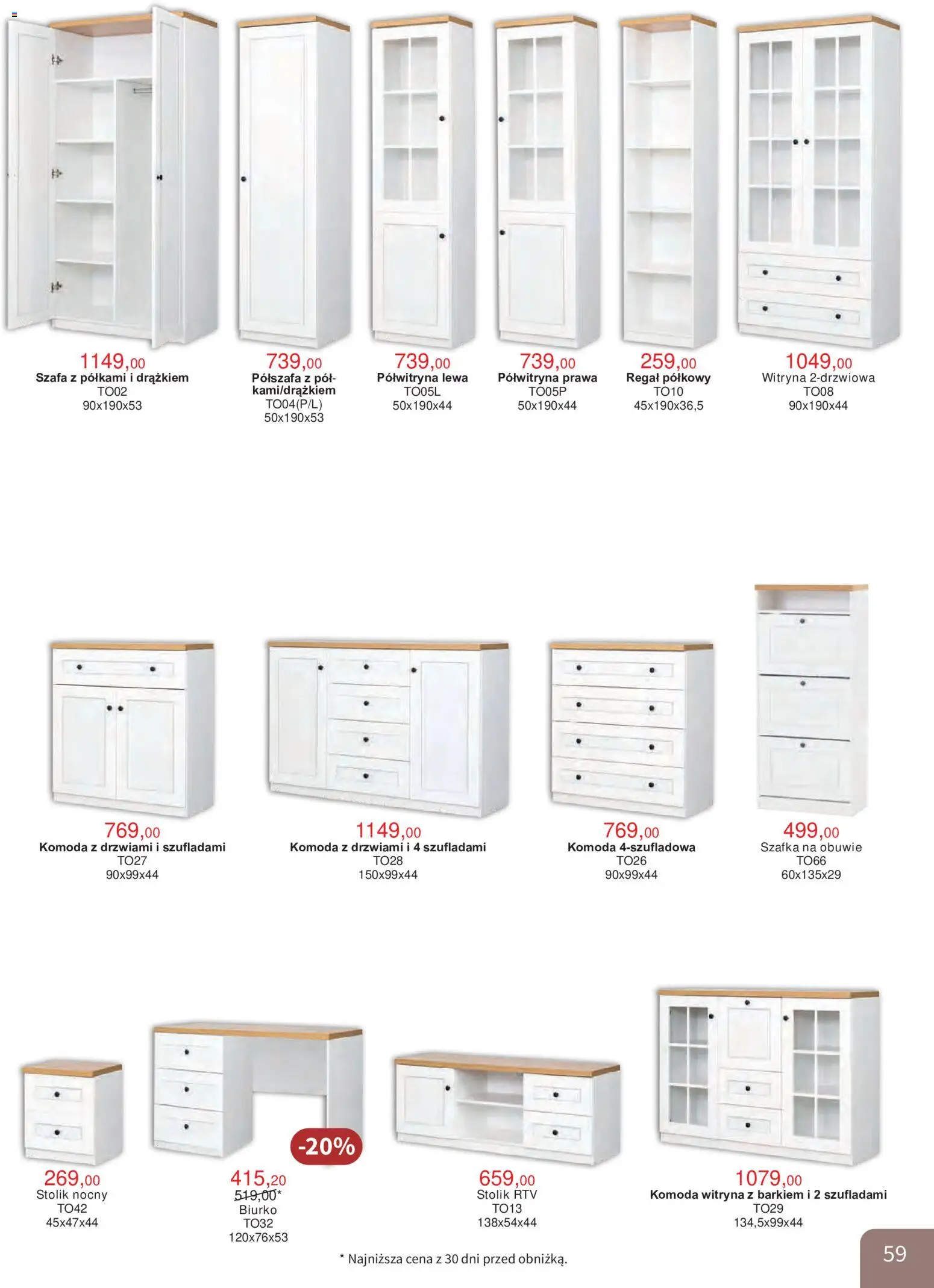 Bodzio Katalog od 01.10.2026 | Strona: 59 | Produkty: Szafa, Komoda, Biurko, Regał