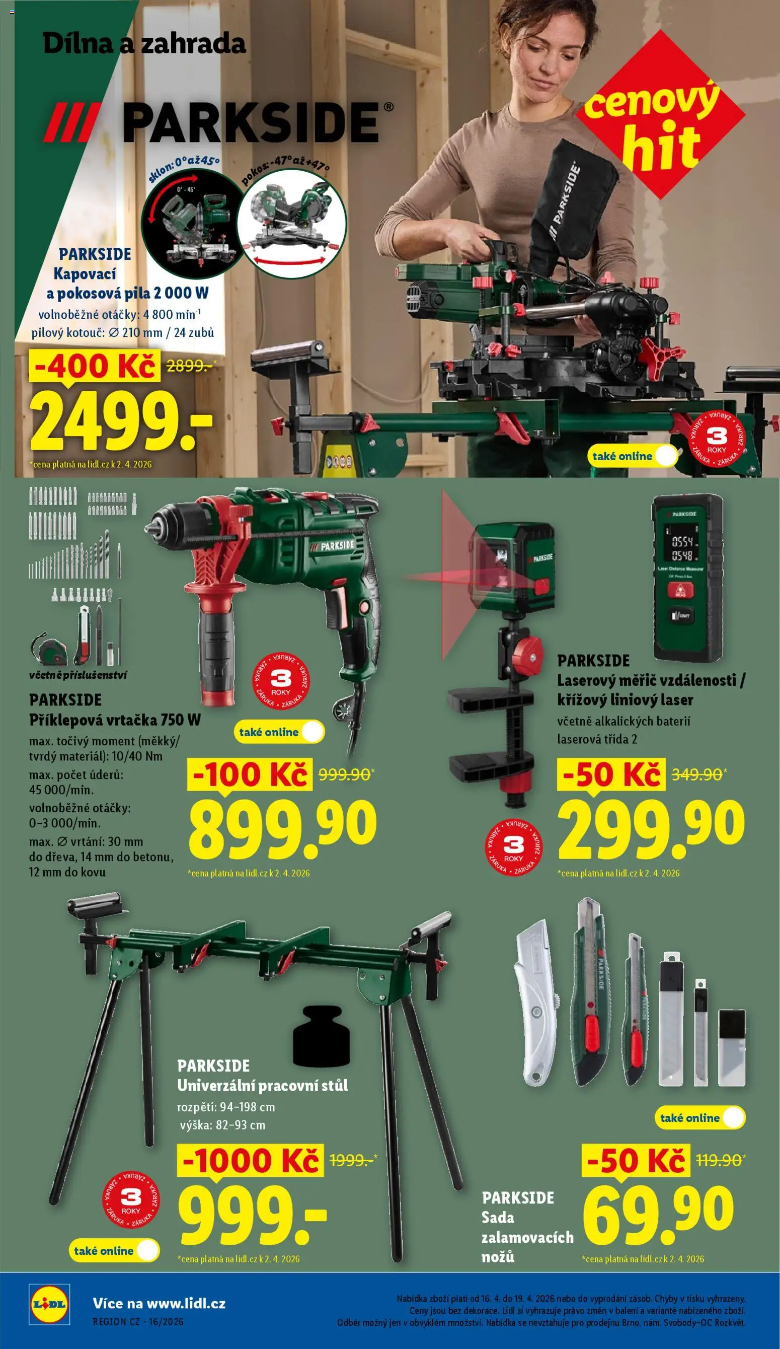 Lidl leták od 16.04.2026 | Strana: 28 | Produkty: Parkside, Zahrada, Laserový měřič vzdálenosti, Laserový měřič