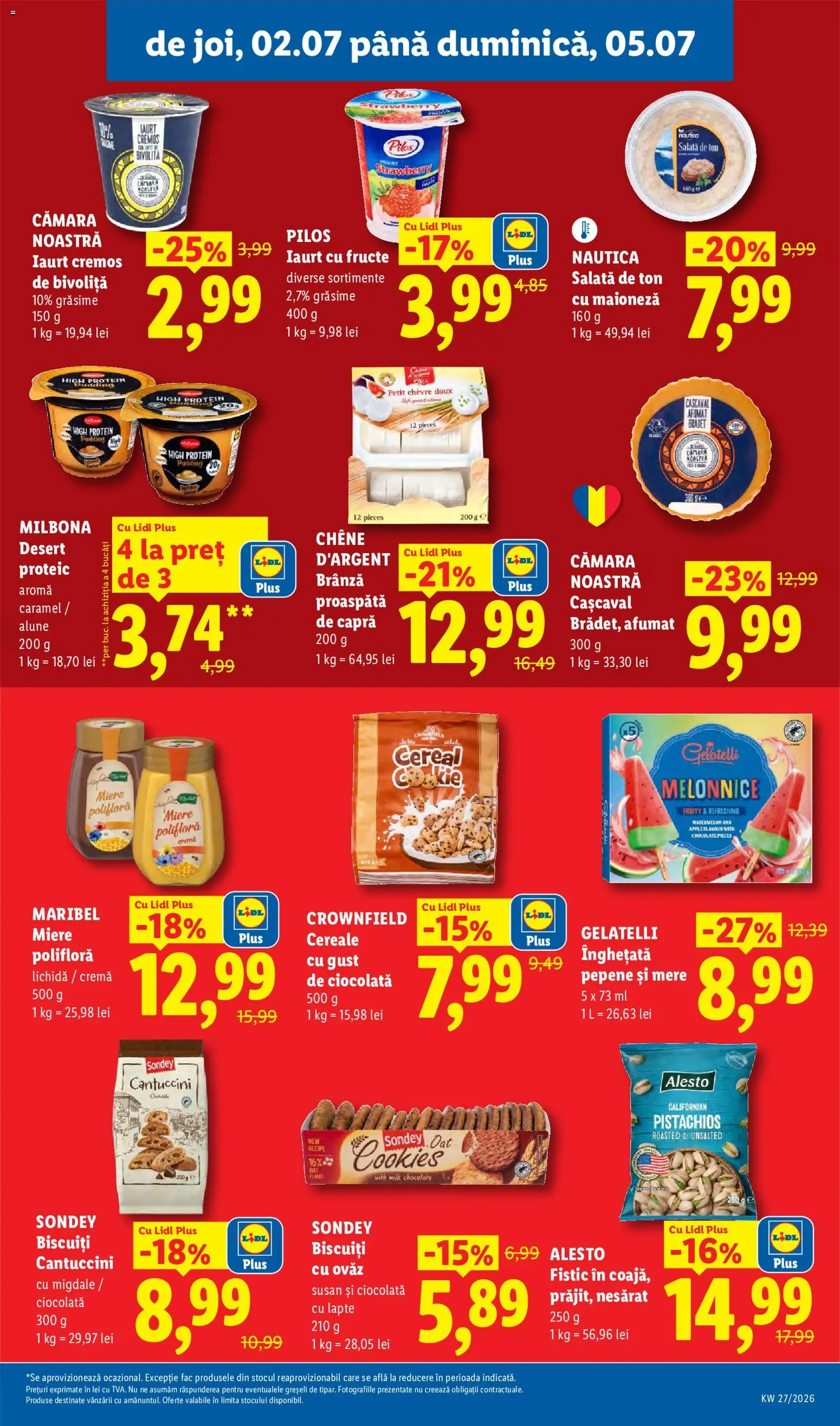 Noul catalog Lidl – valabil de la 29.06.2026 | Pagină: 65 | Produse: Migdale, Lapte, Salată, Fructe