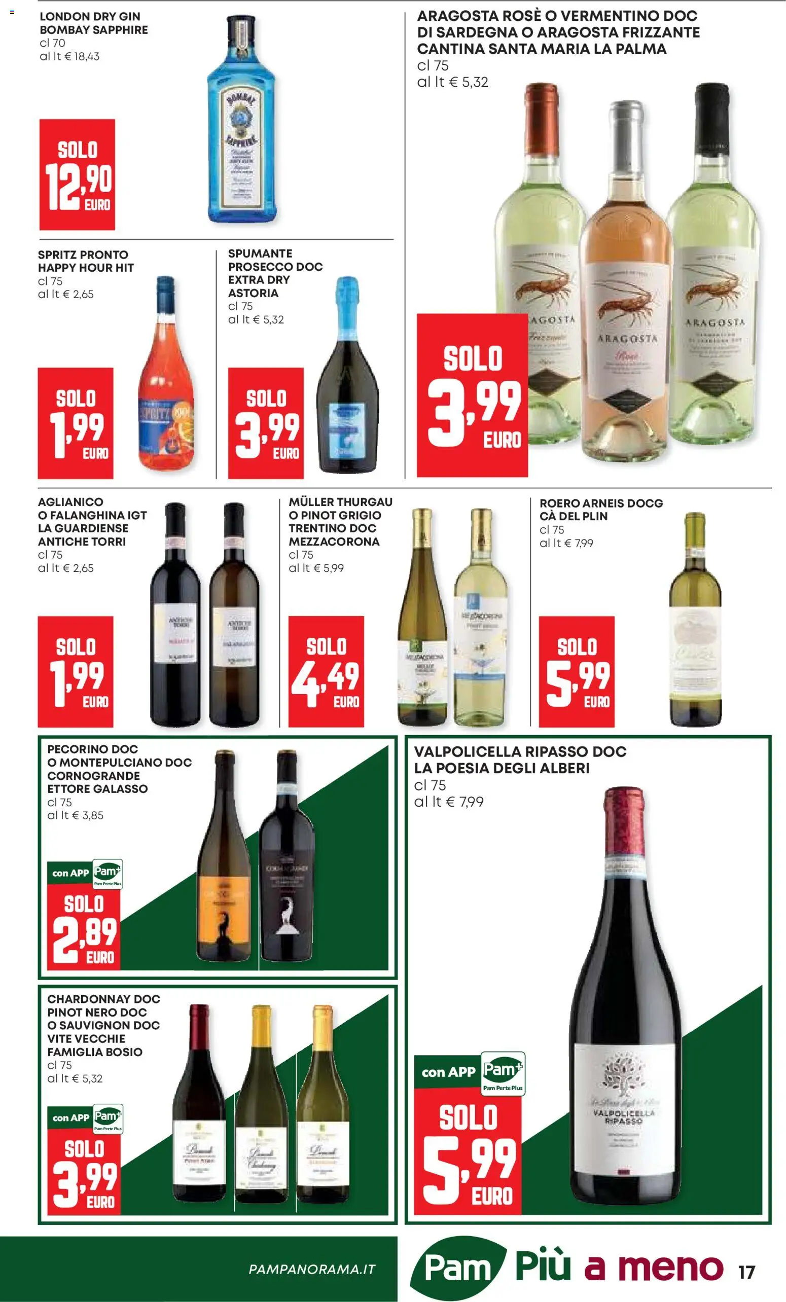 Volantino Panorama del 27/08/2026 | Pagina: 17 | Prodotti: Gin, Prosecco, Spumante, Pecorino