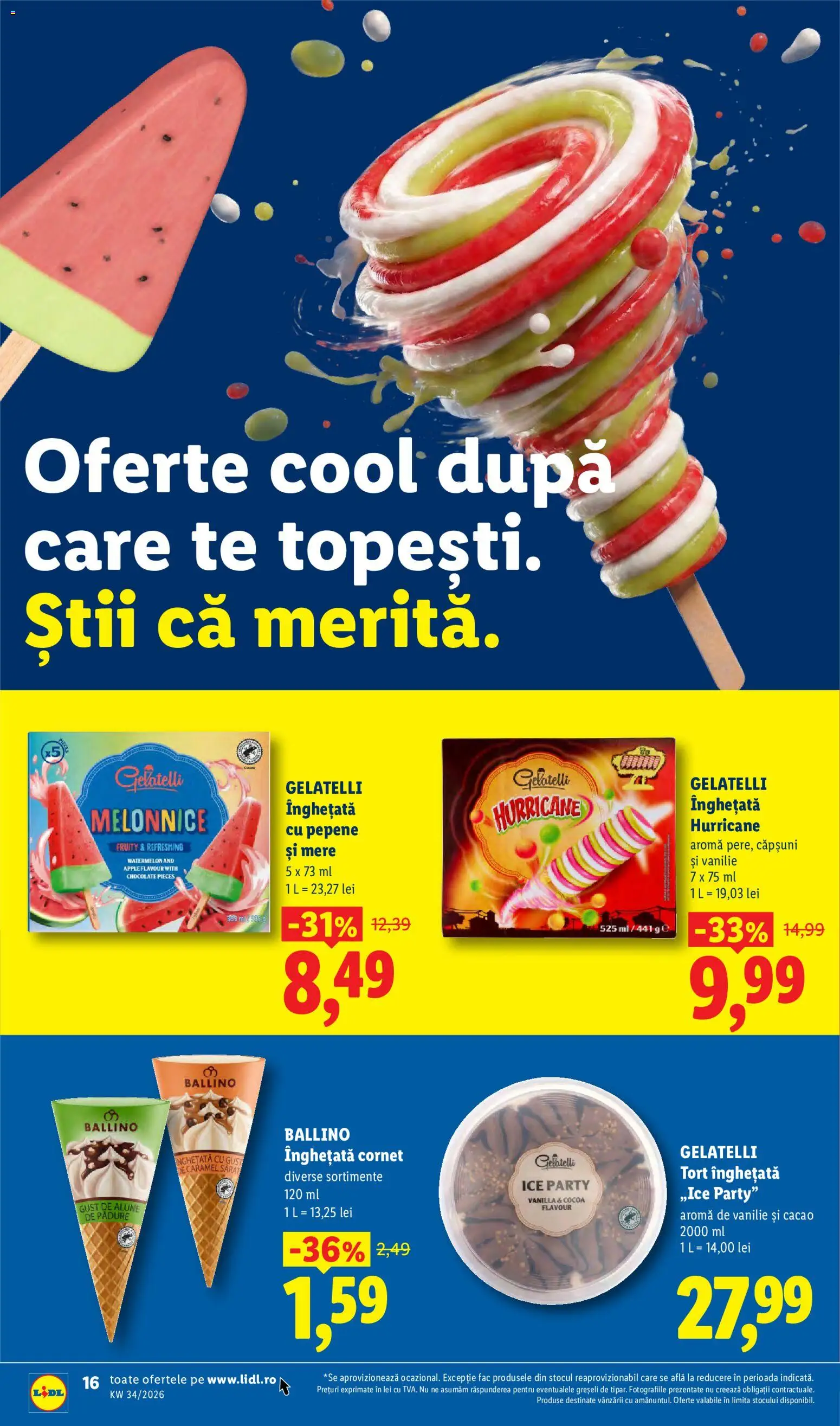 Noul catalog Lidl – valabil de la 17.08.2026 | Pagină: 16 | Produse: Gelatelli, Apple, Mere, Cacao