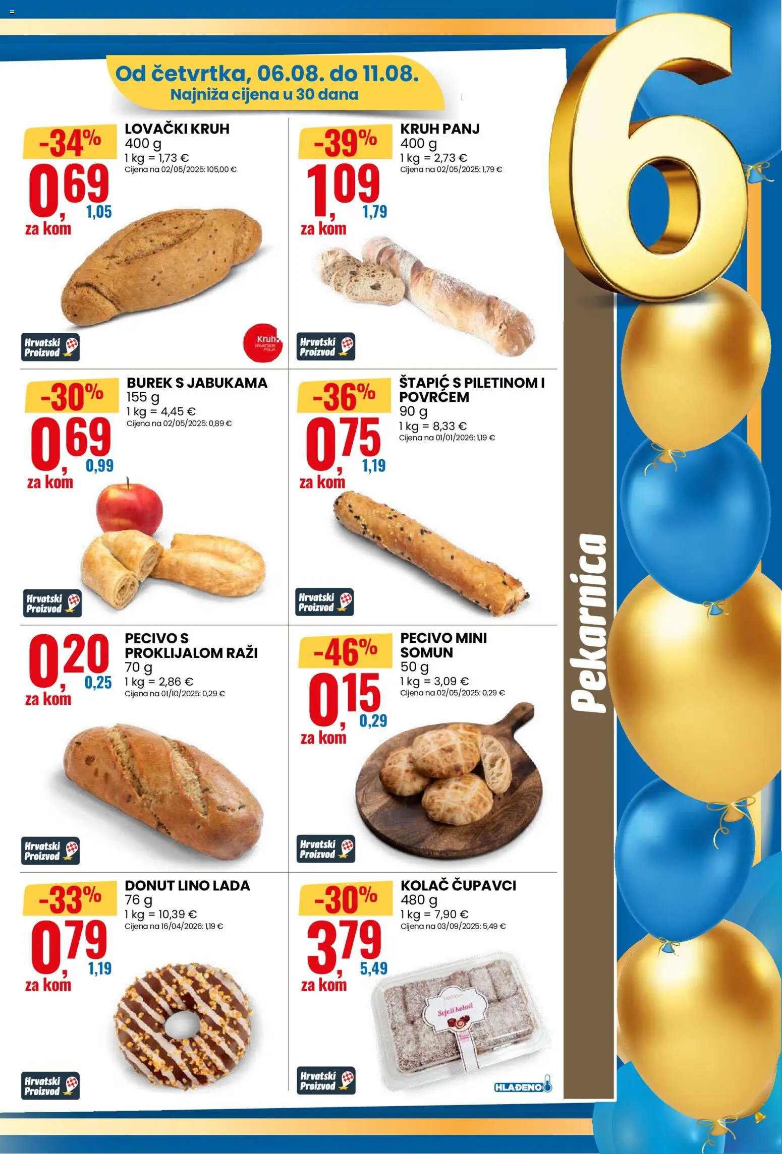 Eurospin katalog | vrijedi od 06.08.2026 | Stranica: 5 | Proizvodi: Lino Lada, Kruh, Burek, Pecivo
