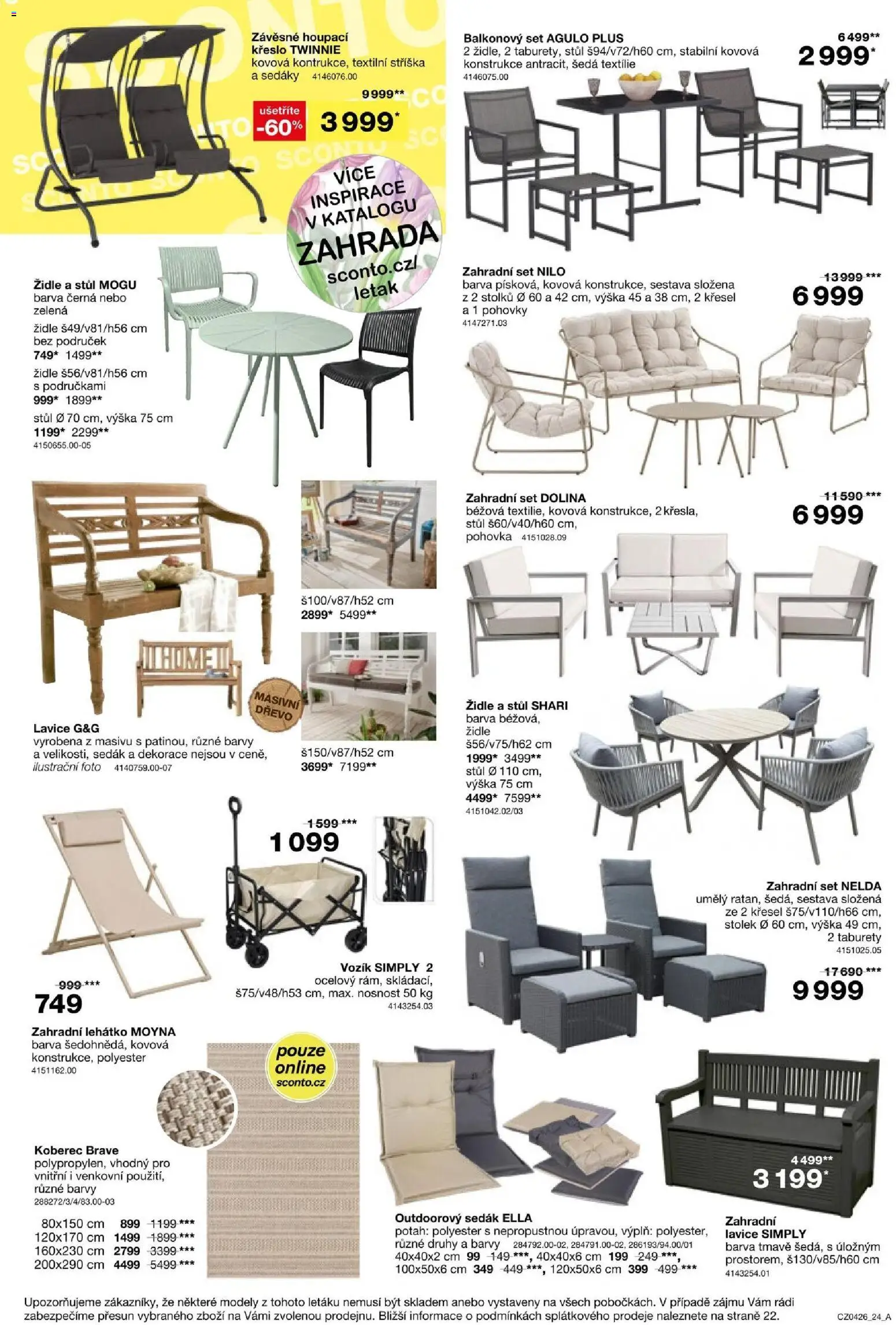 Sconto nábytek leták od 04.03.2026 | Strana: 24 | Produkty: Pohovka, Lehátko, Židle, Taburety